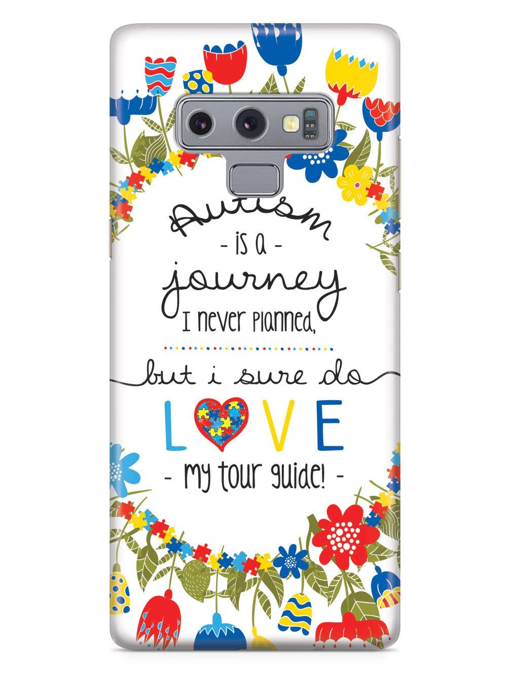 3D Textured Protective Phone Case for Samsung Galaxy Note 9 - Shockproof & Anti-Slip Cover with Premium Grip - Autism Awareness Design - Perfect for Daily Use, Work & Outdoor Activities