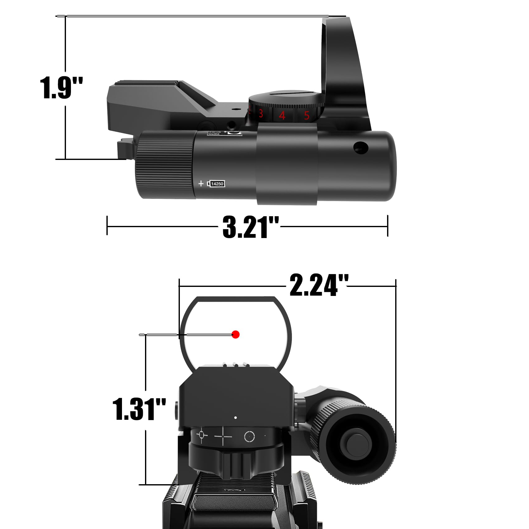 UUQ 1X22X33 Reflex Red Dot Sight - 4 Reticle Red & Green Dot Optic with Integrated Laser for 20mm Rail | Pistol & Rifle Scope for Hunting, Tactical Shooting & Outdoor Sports