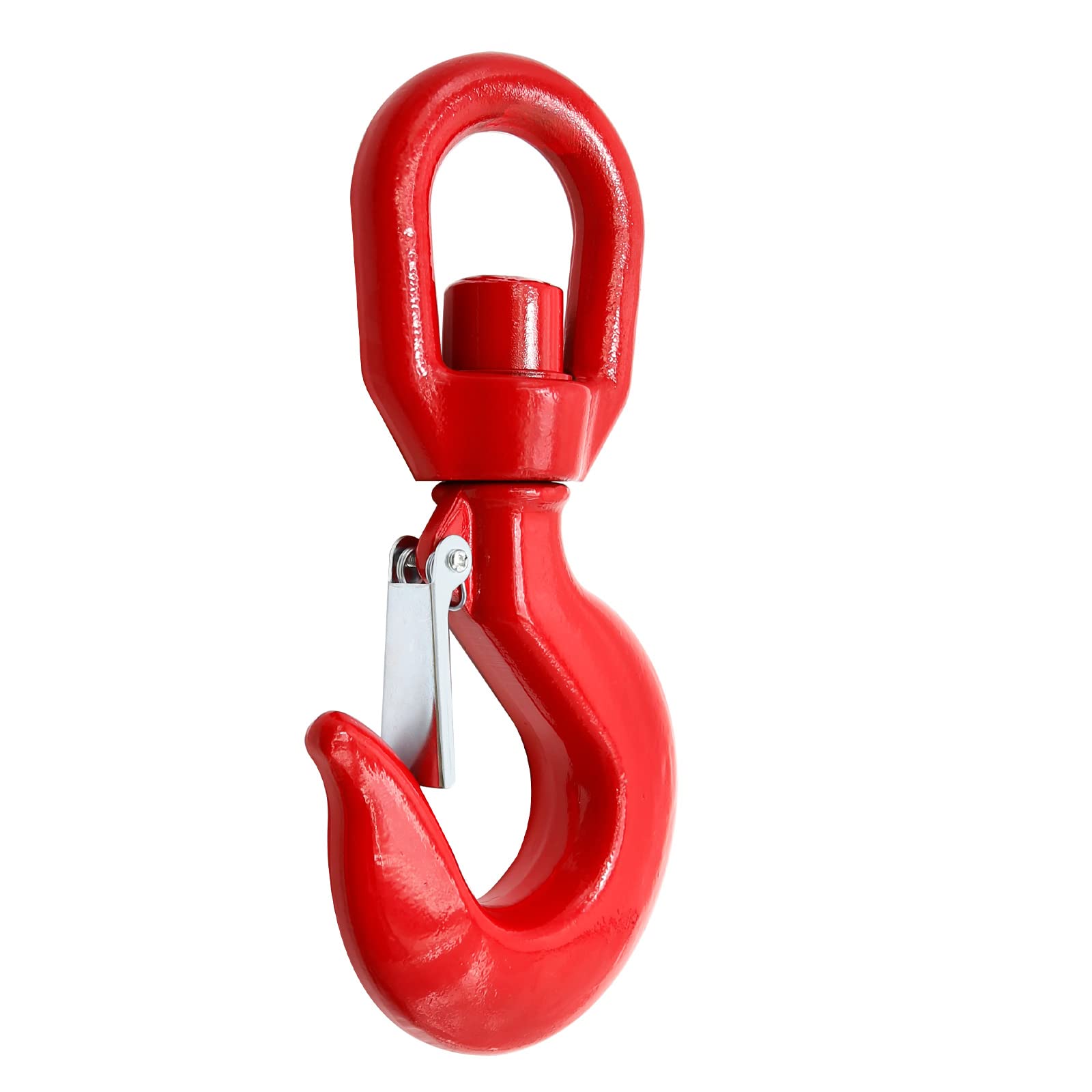 11T Heavy Duty Steel Swivel Hook with Safety Latch - Self Locking Crane Hook for Hoisting, Rigging & Lifting - Perfect for Construction, Warehouse & Industrial Material Handling