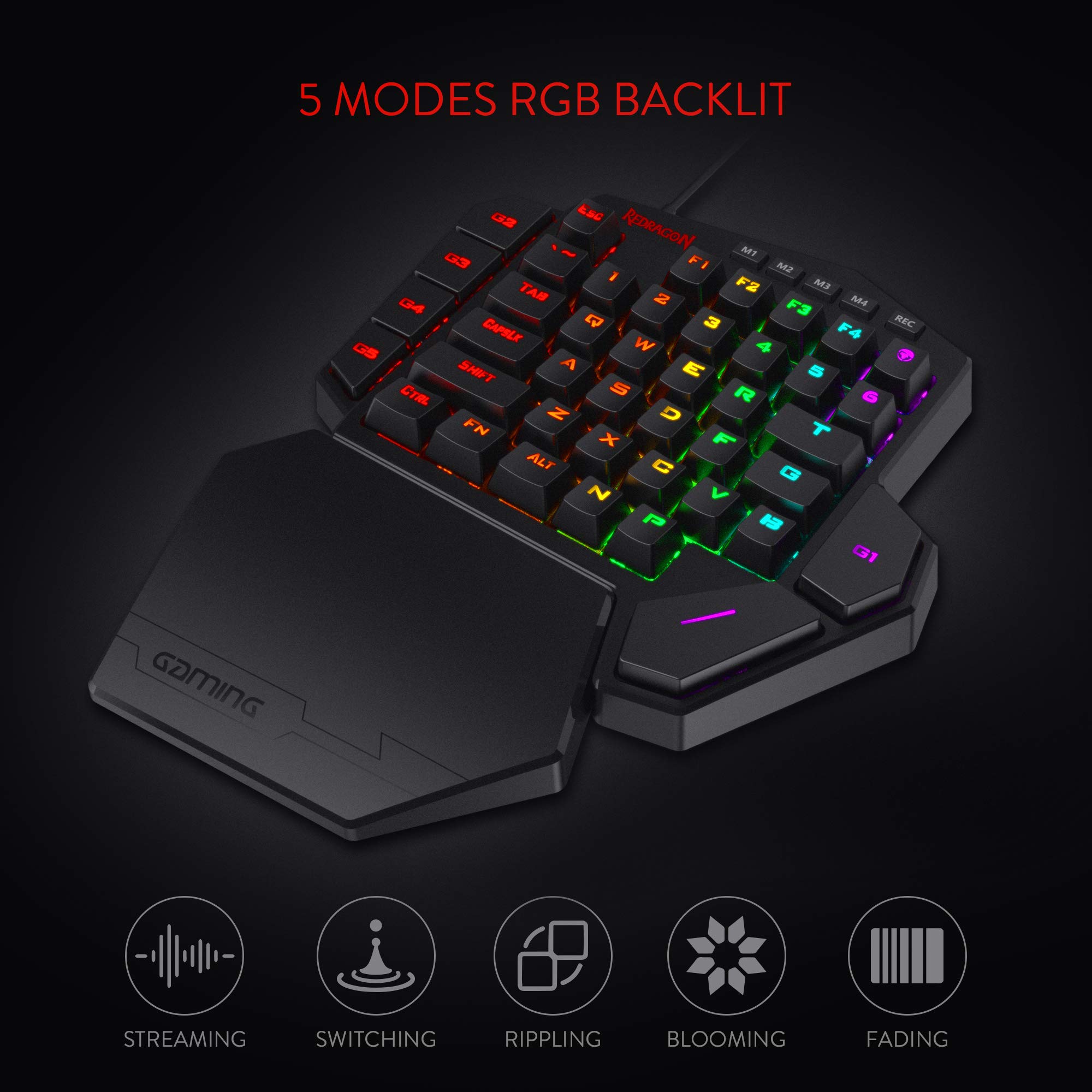 Redragon K585 RGB Mechanical Gaming Keypad - 42 Keys, Red Switch for Fast Typing & Gaming