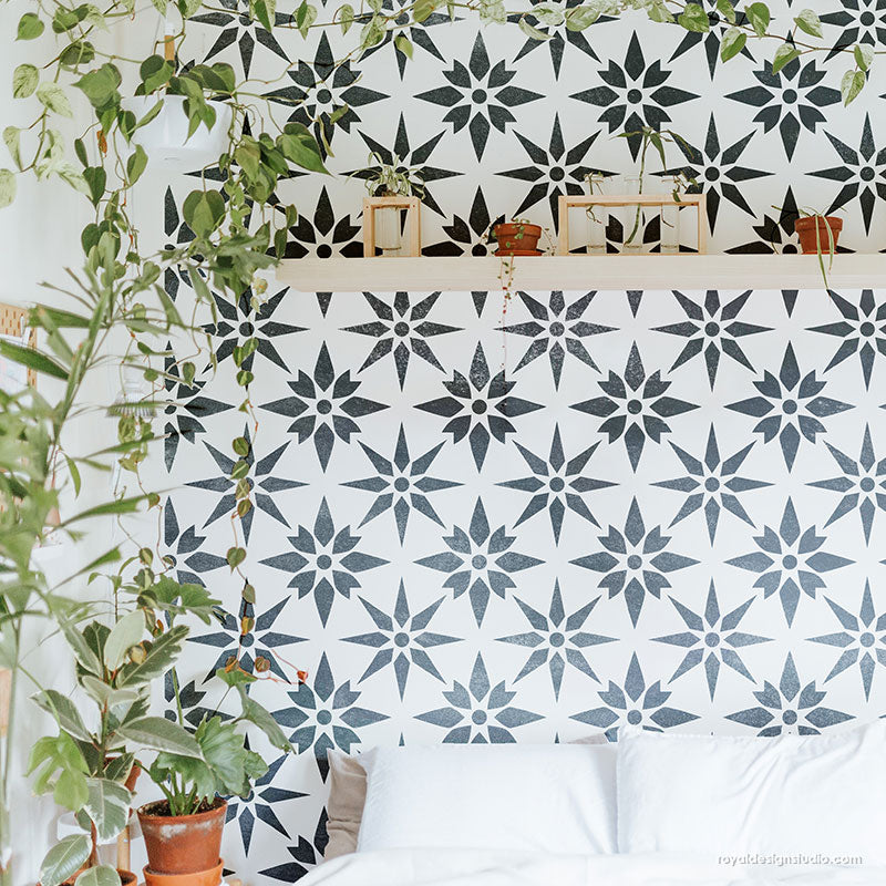 Starz Tile Stencil Kit - Reusable DIY Wall & Floor Tile Painting Templates for Home Decor & Crafts | Perfect for Bathroom, Kitchen Backsplash, and DIY Projects
