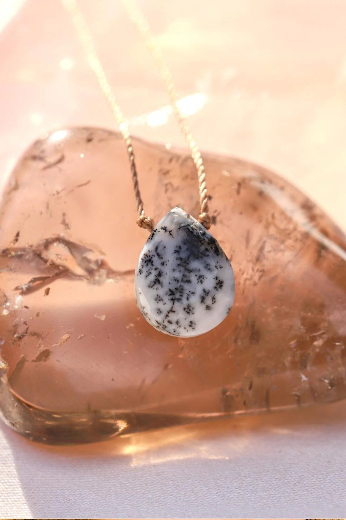 Dendrite Opal Spiritual Awakening Necklace - Healing Crystal Jewelry for Meditation, Chakra Balancing & Energy Work | Perfect for Yoga, Reiki & Mindful Gifts