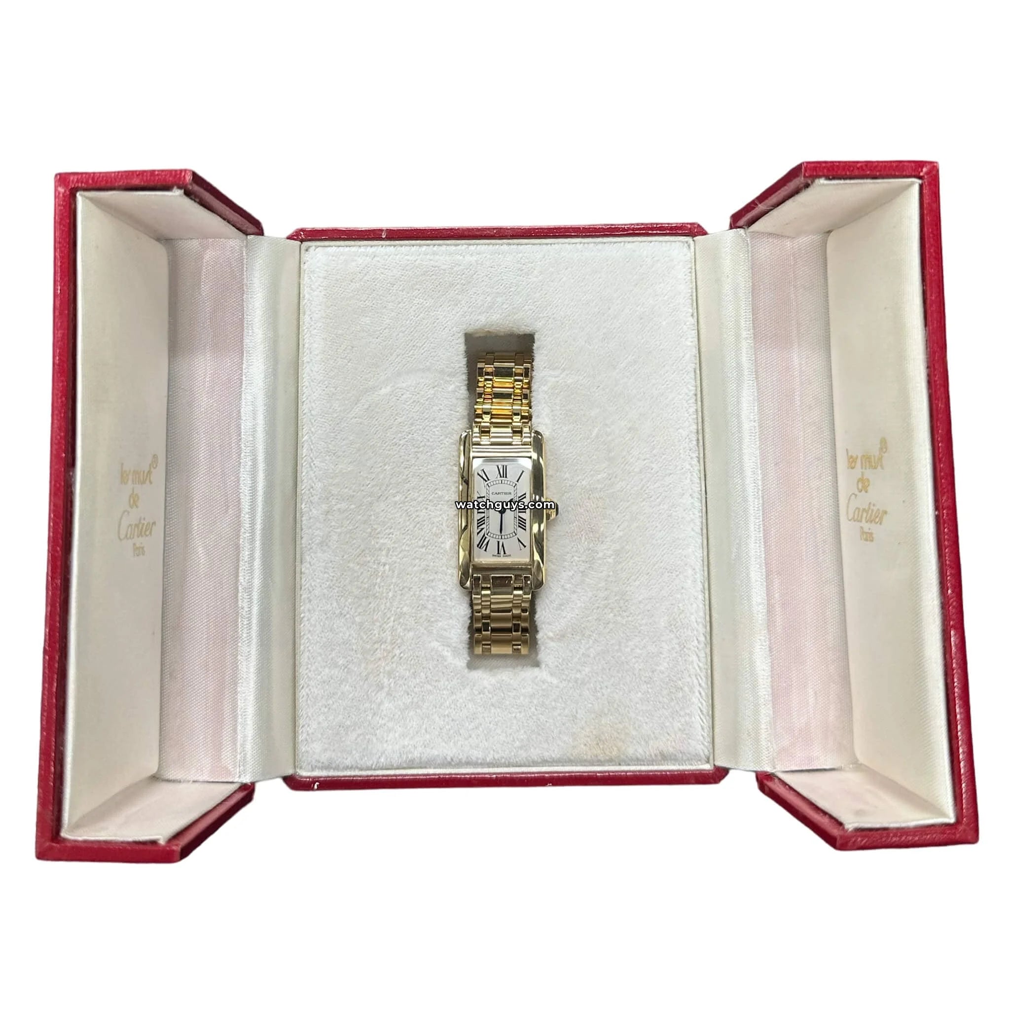Cartier Tank Americaine W26015K2 18K Yellow Gold Luxury Watch - Perfect for Formal Events & Business Occasions