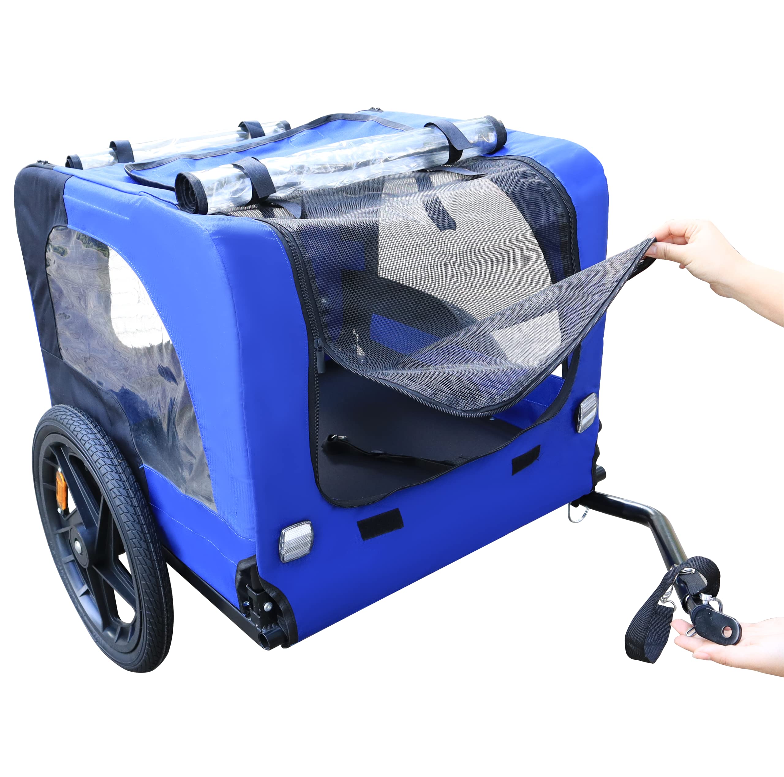Foldable Pet Bike Trailer for Dogs & Small Pets - Lightweight Jogging Stroller & Easy-Folding Wagon Cart Frame - Perfect for Cycling, Running & Outdoor Adventures