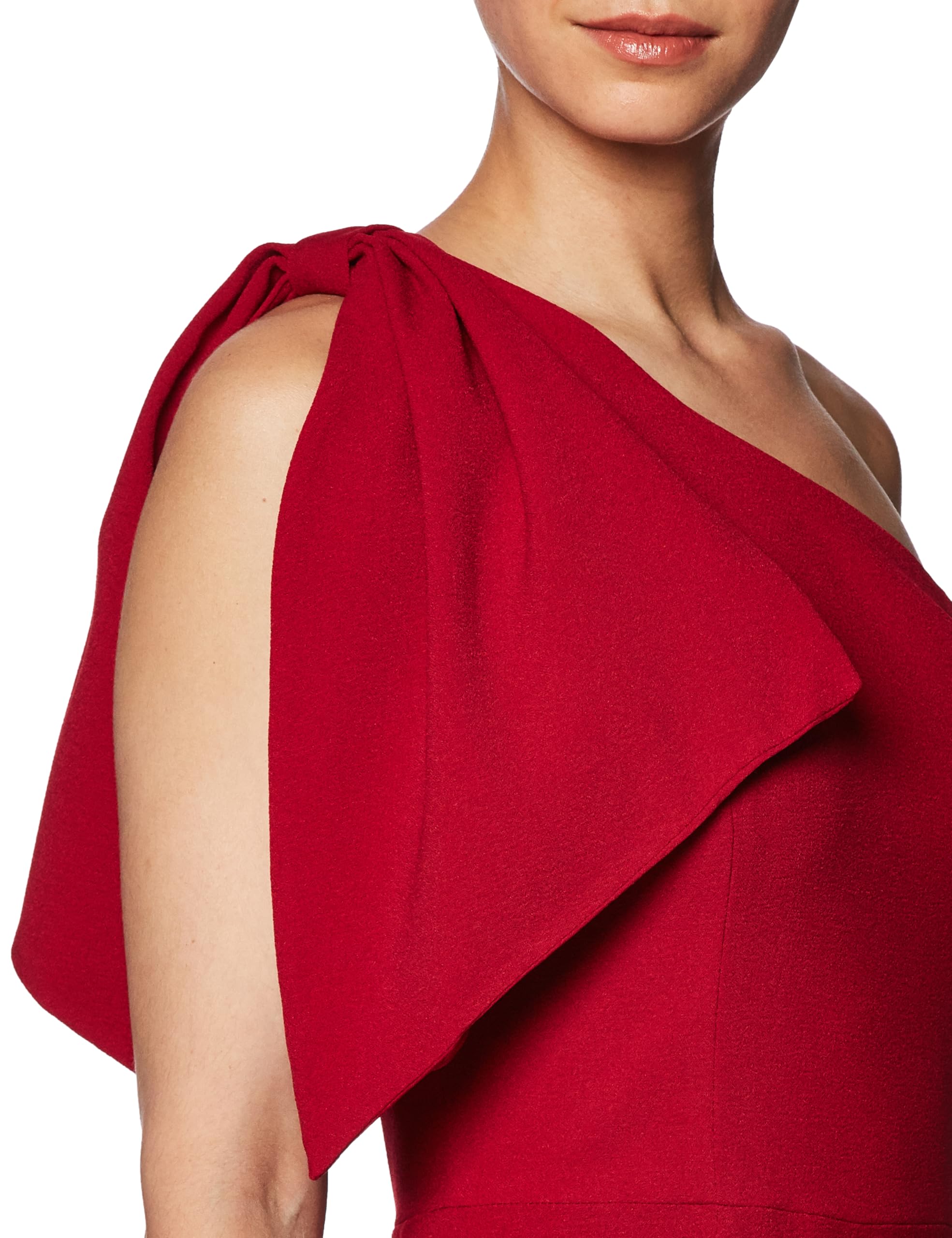 Dress the Population Women's Georgina One Shoulder Bow Detail Trumpet Gown Long Formal Dress for Prom, Evening Gala & Special Occasions