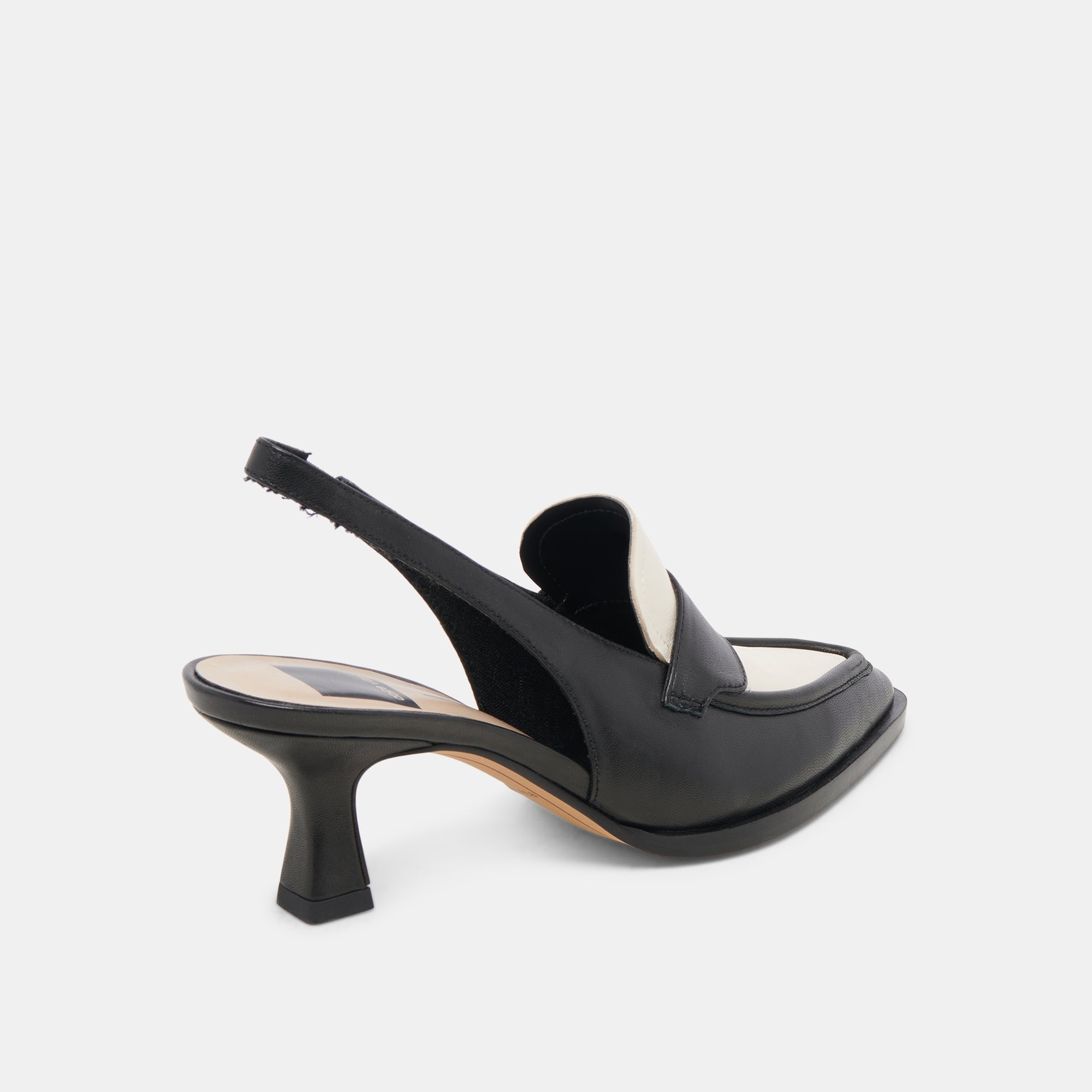 ADELE Women's Black & White Leather Heels - Stylish High Heel Pumps for Work, Party & Evening Wear | Comfortable Dress Shoes for Women