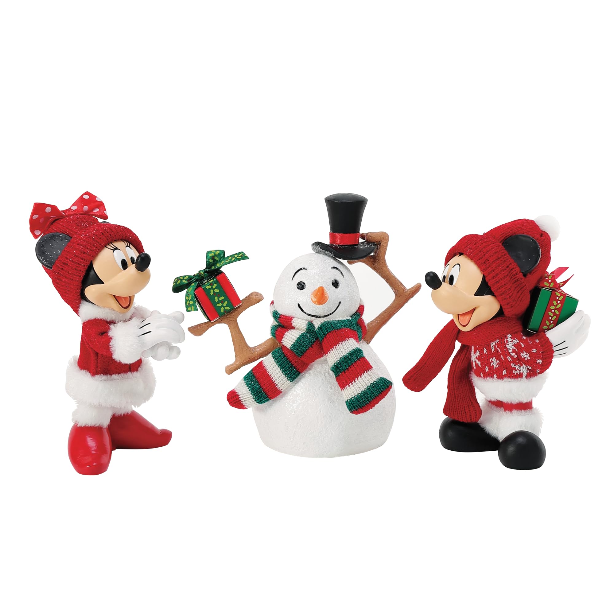 Department 56 Possible Dreams Disney Mickey & Minnie Mouse Merry & Magical Figurine Set - 6.5 Inch Collectible Christmas Decor - Perfect for Holiday Display, Gift Giving & Disney Fan Collections