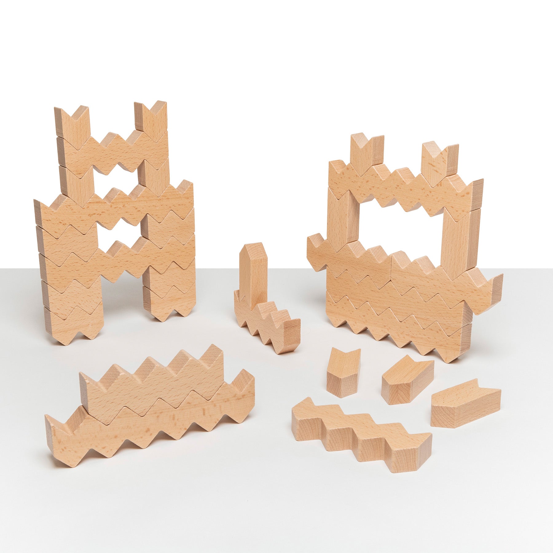 Educational Advantage ZigZag Blocks - 30 Piece STEM Building Toy Set for Kids | Creative Construction Play for Preschool Learning & Classroom Activities