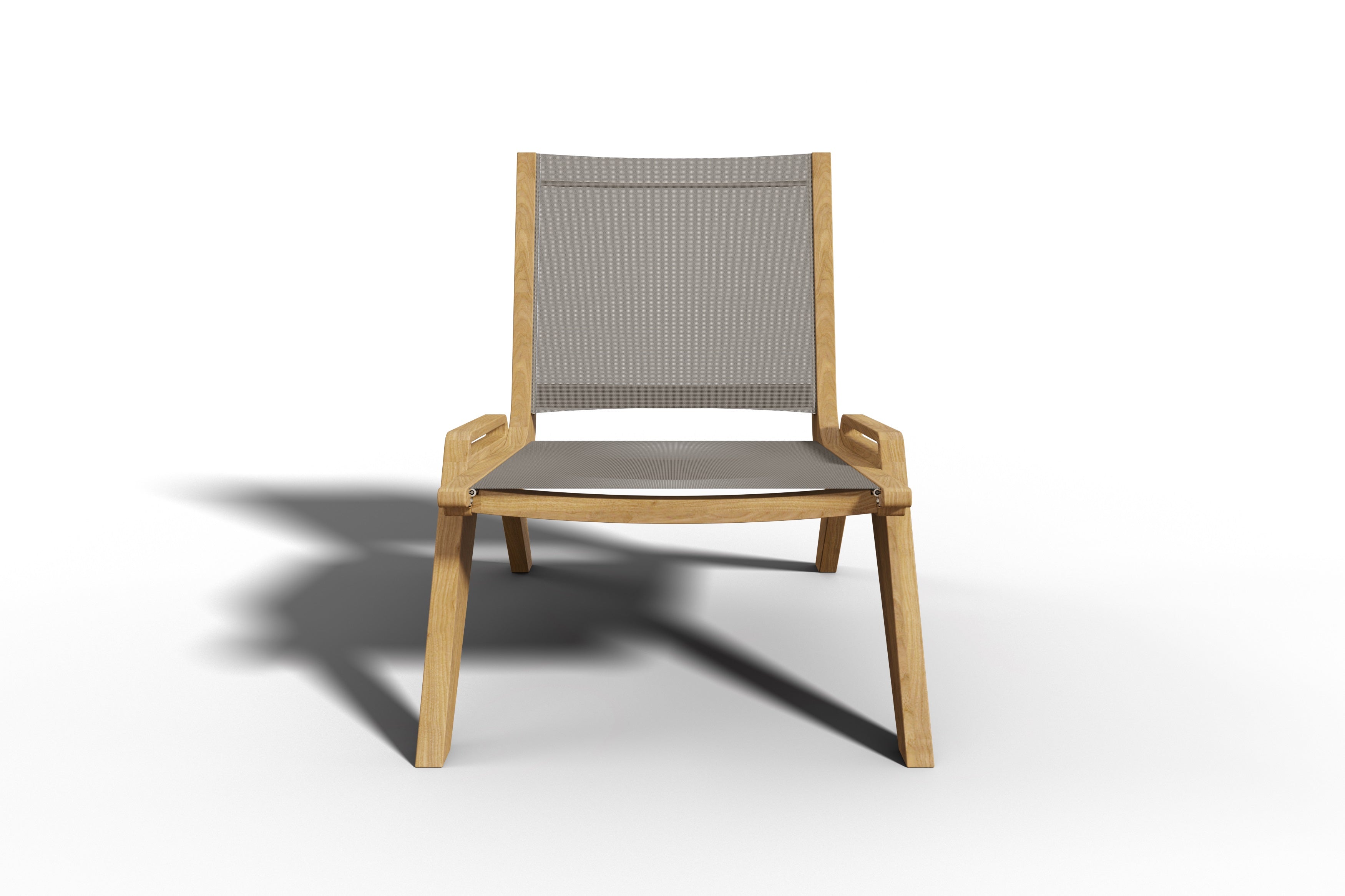 Premium Laurent Teak Outdoor Sling Chat Chair - Weather-Resistant Patio Lounge Chair for Garden, Poolside & Backyard Relaxation