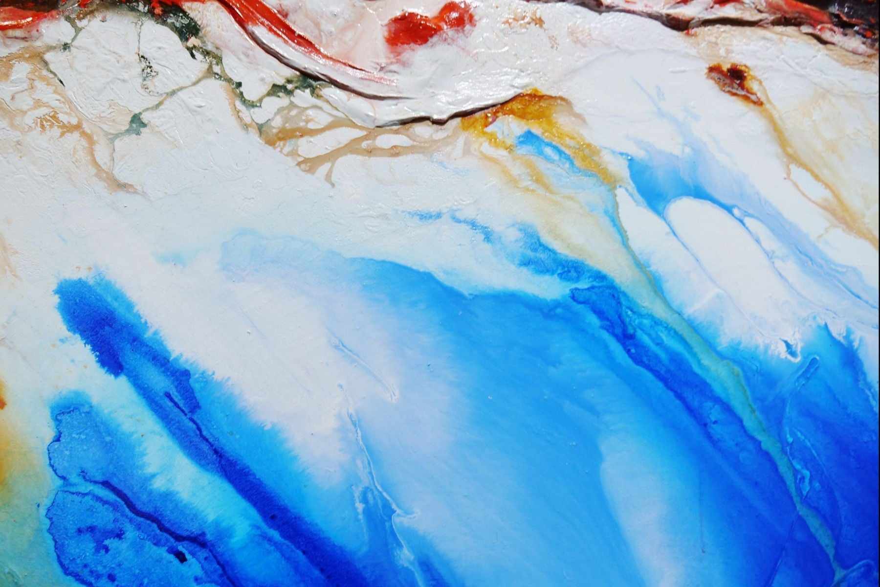 Rusted Oxide Coast Abstract Painting - 200cm x 120cm Blue & Orange Textured Wall Art for Living Room, Bedroom, or Office Decor