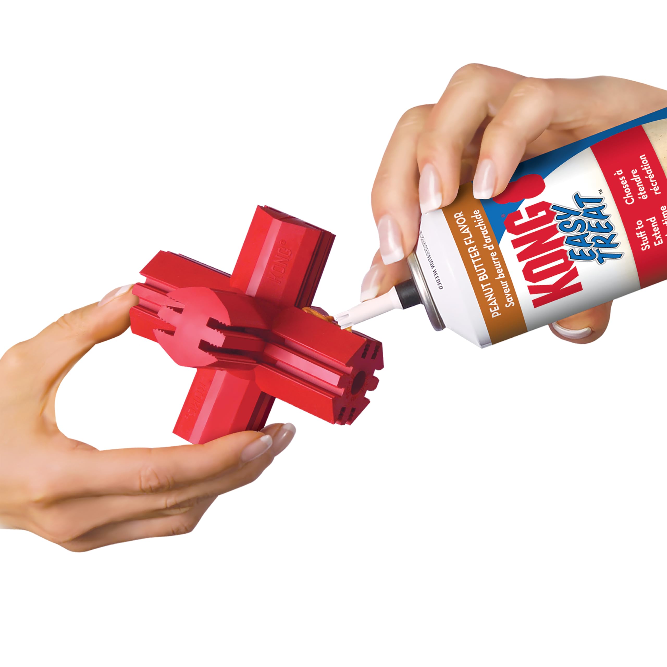 KONG Jump'N Jack - Durable Natural Rubber Chew Toy for Medium Dogs - Promotes Dental Health & Satisfies Chewing Instincts - Use with Treats or Peanut Butter for Extended Play - Perfect for Indoor & Outdoor Playtime