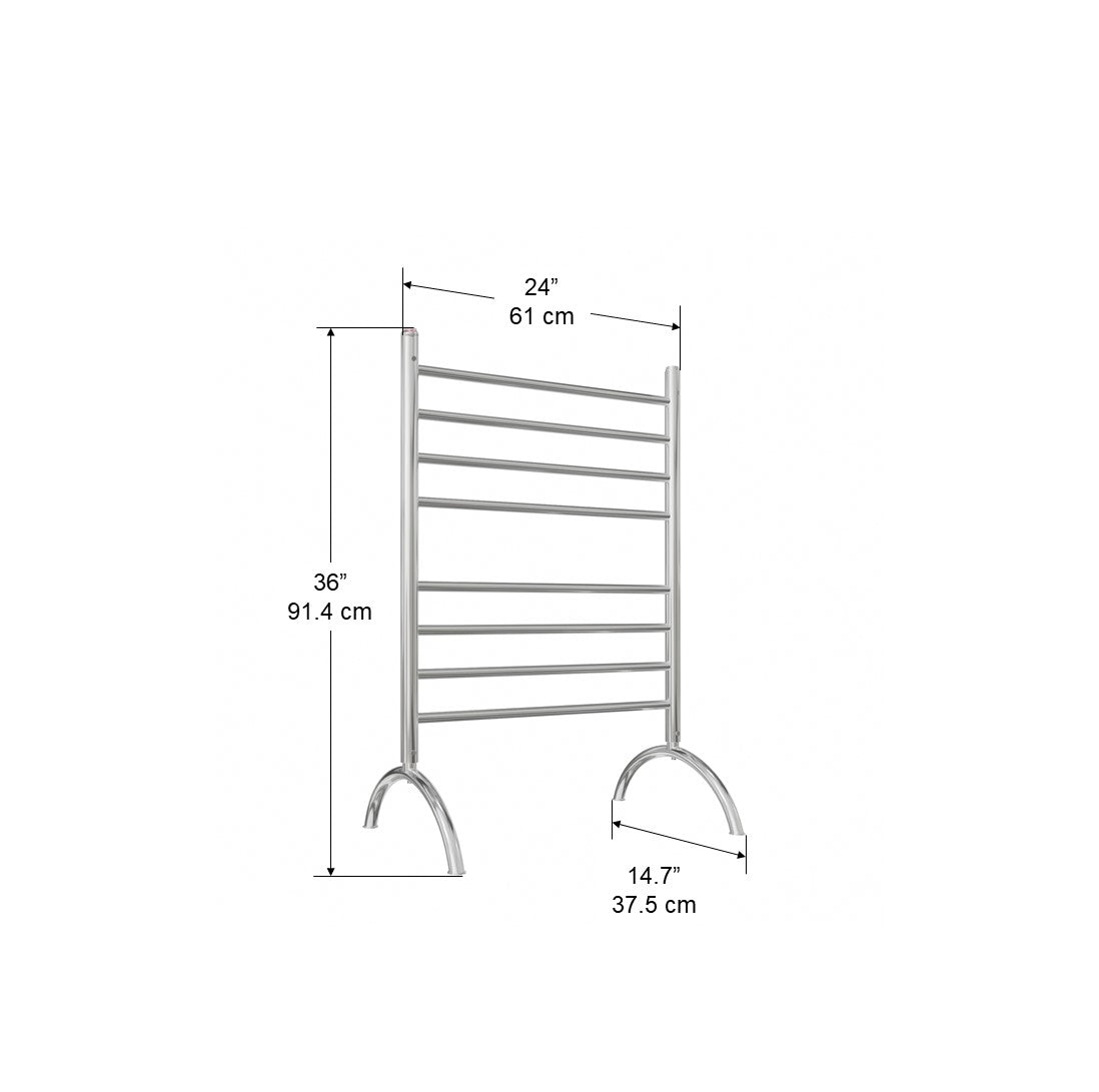 Essentia 8 Bar Freestanding Towel Warmer - Polished Stainless Steel Bathroom Heater for Spa, Luxury Hotels & Home Use