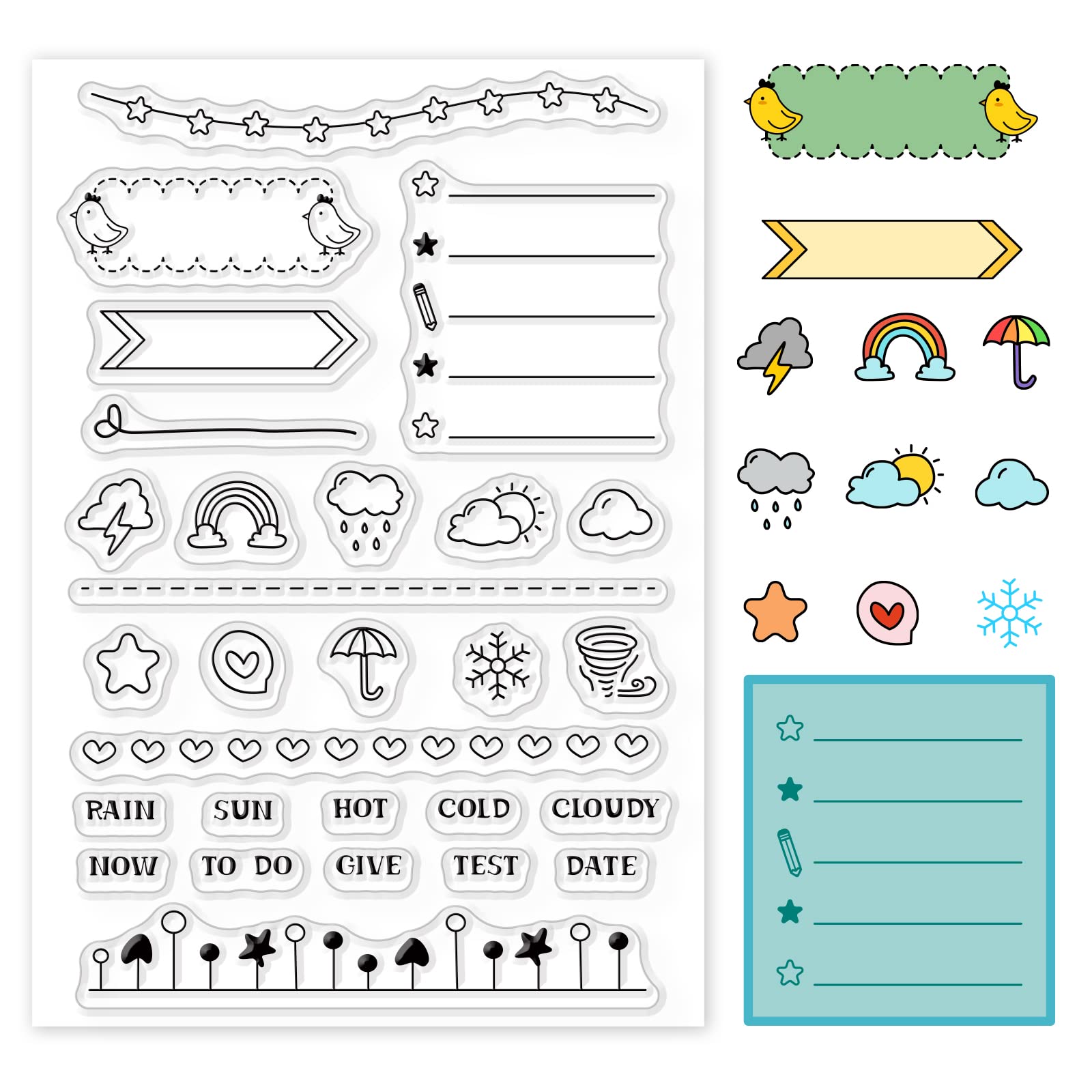 Clear Silicone Stamps for Card Making - DIY Scrapbooking & Weather Frame Decor