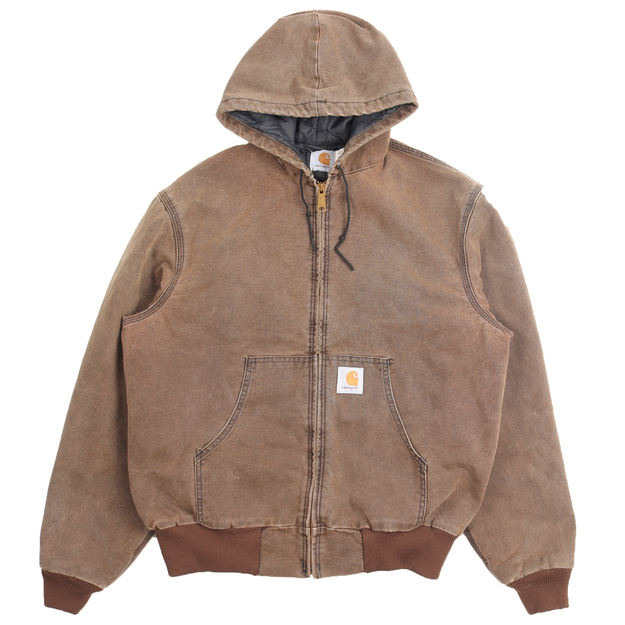 Vintage 1990's Hooded Work Jacket - Heavy Duty Cotton Canvas Utility Coat for Men & Women | Perfect for Outdoor Work, Hiking & Cold Weather Layering