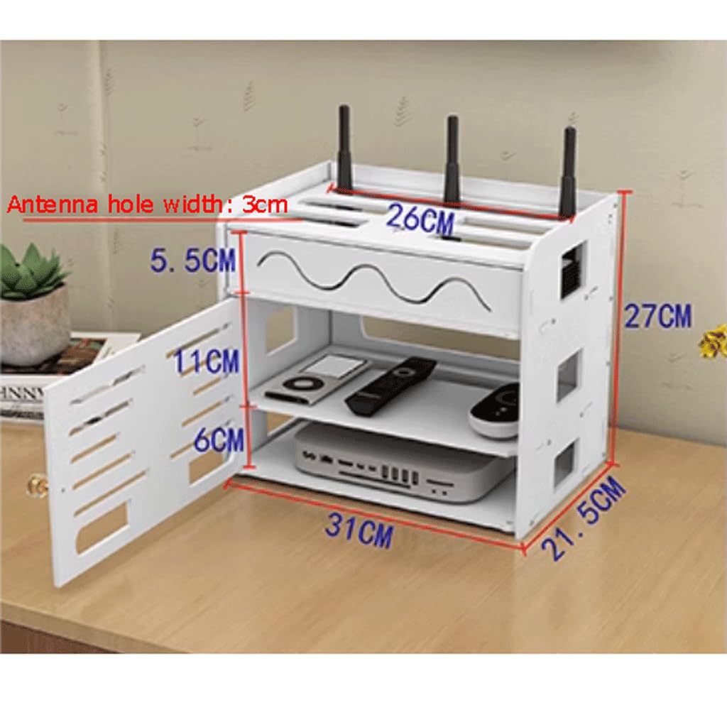 Dual-Purpose WiFi Router Storage Box - Wall & Desktop Cable Management Hider for Home & Office | Hide Power Strips & Organize Wires | Perfect for Home Decor & Workspace Organization