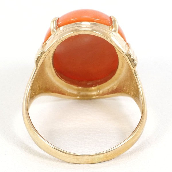 18K Yellow Gold Coral Ring for Women - Elegant Handmade Jewelry Gift for Birthday, Anniversary & Valentine's Day - Perfect for Beach Weddings & Summer Fashion Accessories