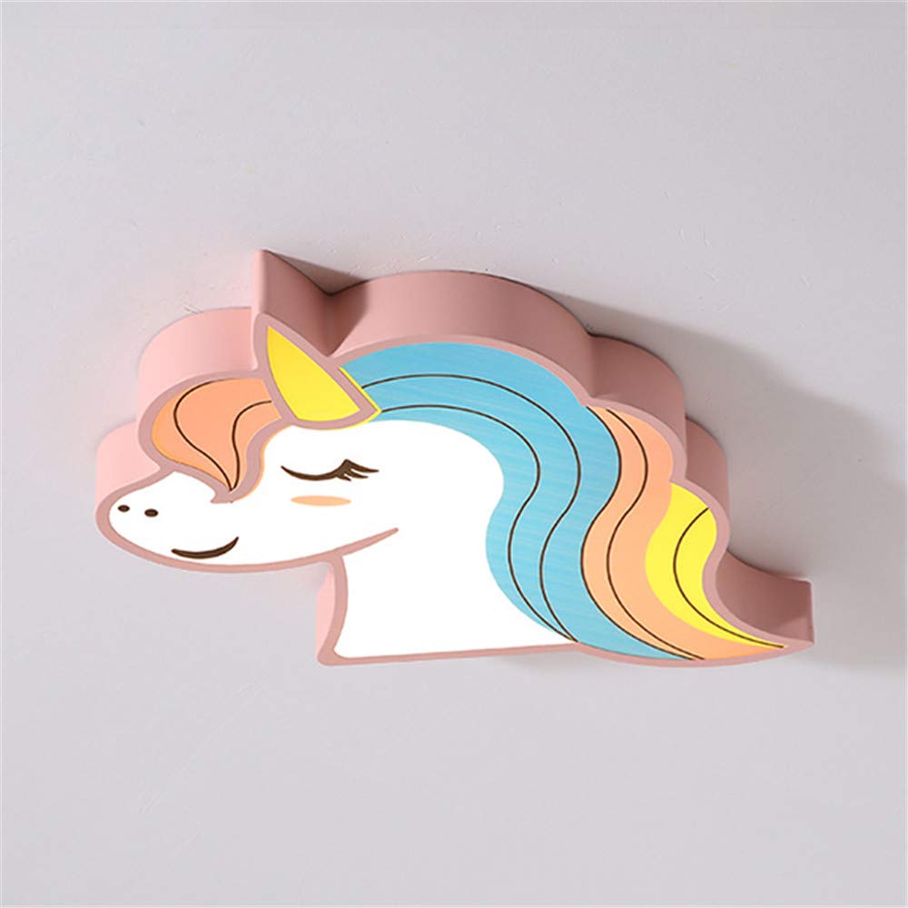 RUNNUP Unicorn Ceiling Light for Kids Bedroom - Pink Flush Mount LED Light with Remote Control & Stepless Dimming, Perfect for Girls & Boys Rooms, Amusement Parks, Kindergartens, and Cartoon-Themed Spaces | Dimmable Nursery Lighting Gift Idea