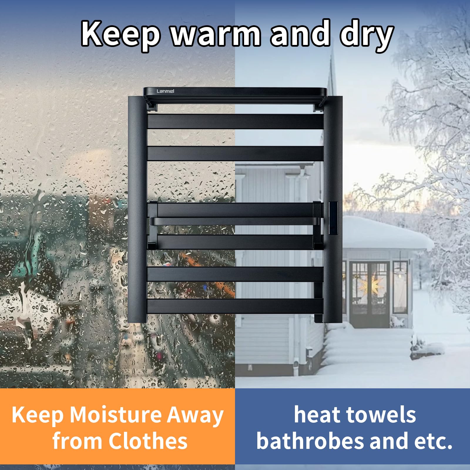 2 in 1 Electric Heated Towel Warmer & Wall Rack - 6 Bar Bathroom Towel Warmer with 24H Timer & Temperature Control - Perfect for Spa, Luxury Bathrooms & Cold Weather Comfort