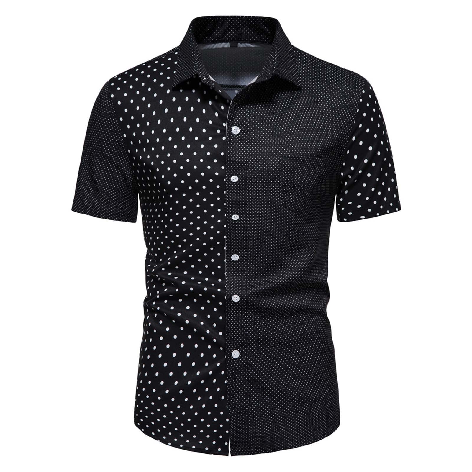 Men's Slim Fit Short Sleeve Button Down Shirt - Casual & Business Printed Dress Shirts for Office, Party & Summer Outfits | Breathable & Stylish Men's Fashion Top