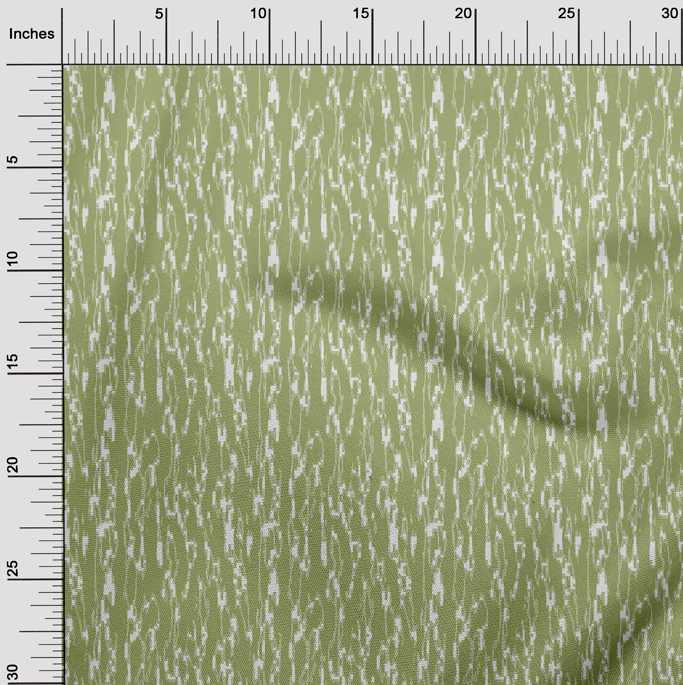oneOone Rayon Green Abstract Printed Fabric by The Yard - 56 Inch Wide DIY Sewing Material for Clothing, Dresses & Home Decor Projects