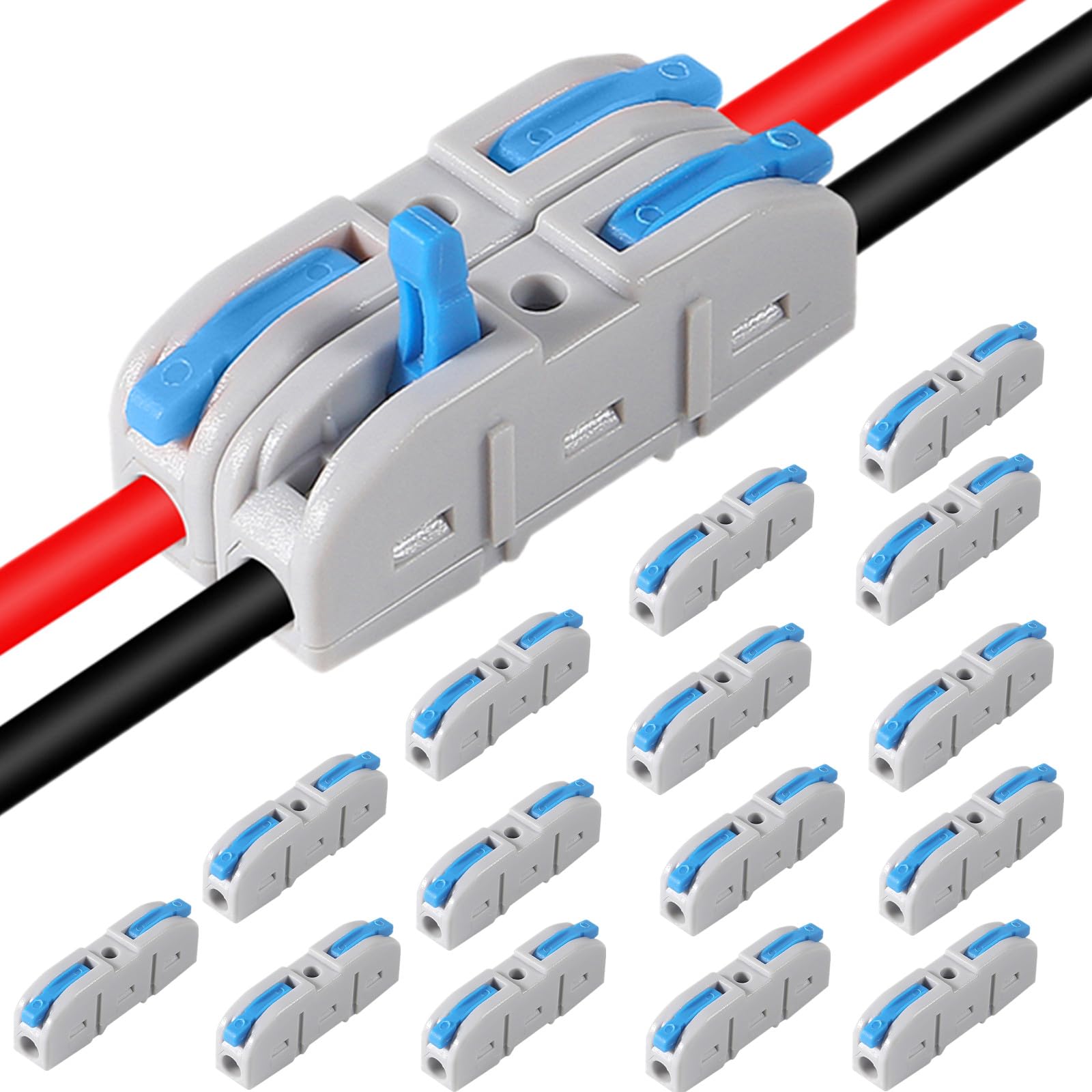 20PCS Compact Lever Wire Connectors - 1 Conductor Electrical Splicing Connectors for 24-12 AWG Wires | Ideal for Home Wiring, DIY Projects & Electrical Repairs