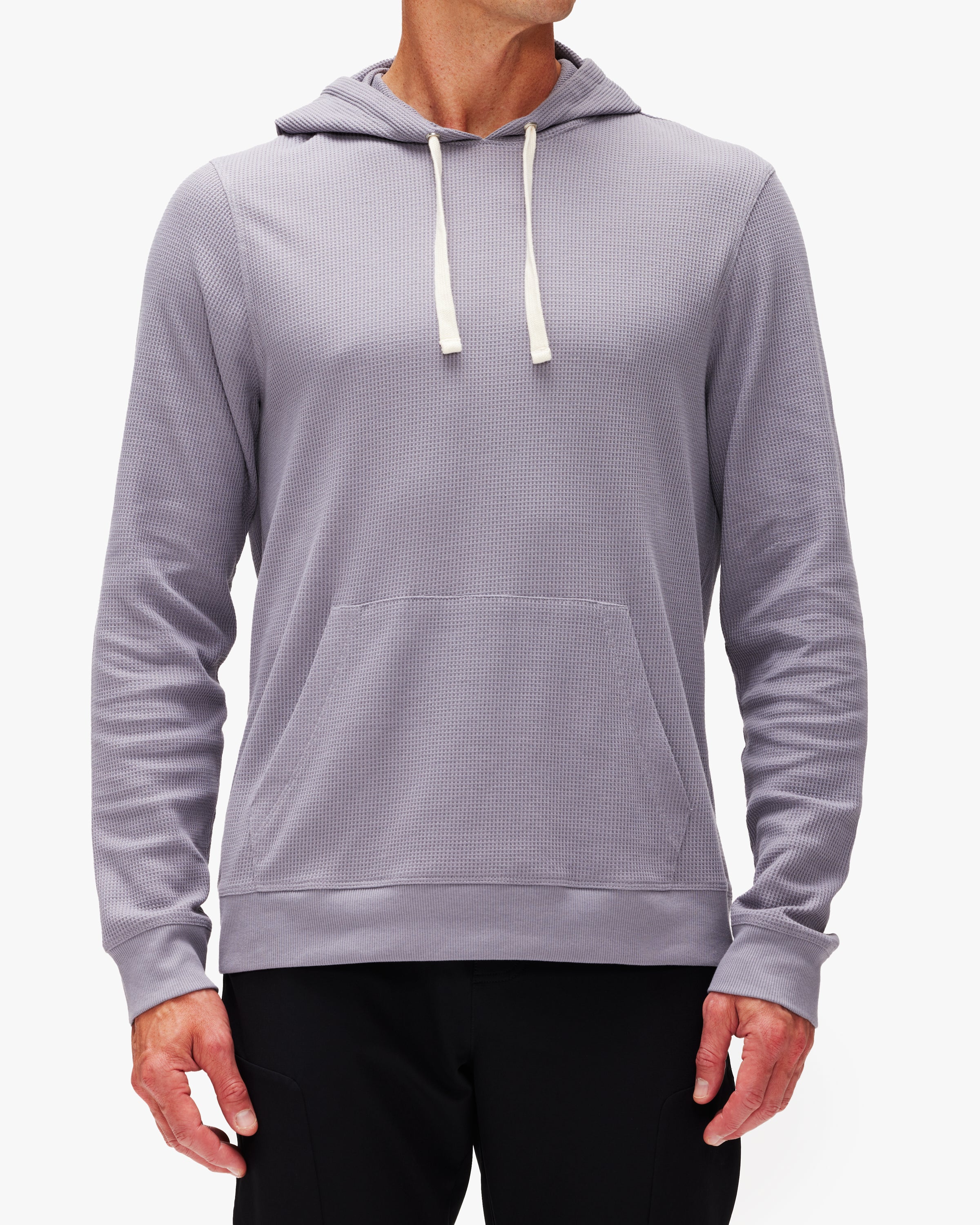 Rhone Waffle Hoodie for Men - Premium Thermal Fleece Pullover with Zipper Pocket | Perfect for Gym, Running & Outdoor Activities
