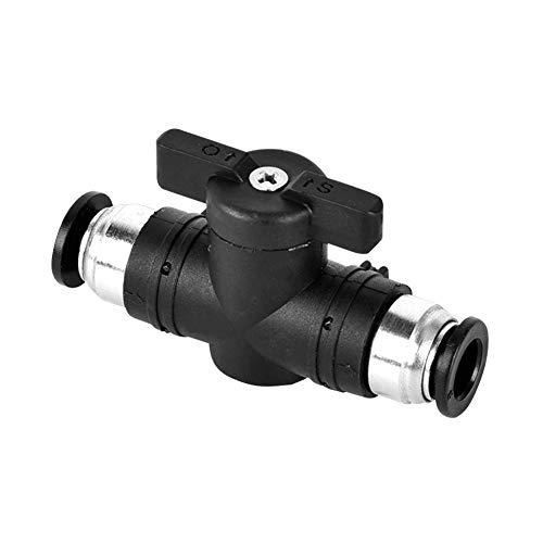 Beduan 4mm Push to Connect Ball Valve - Pneumatic Air Flow Control Fitting with Straight Union Adapter for Air Compressors, HVAC Systems, and Industrial Automation