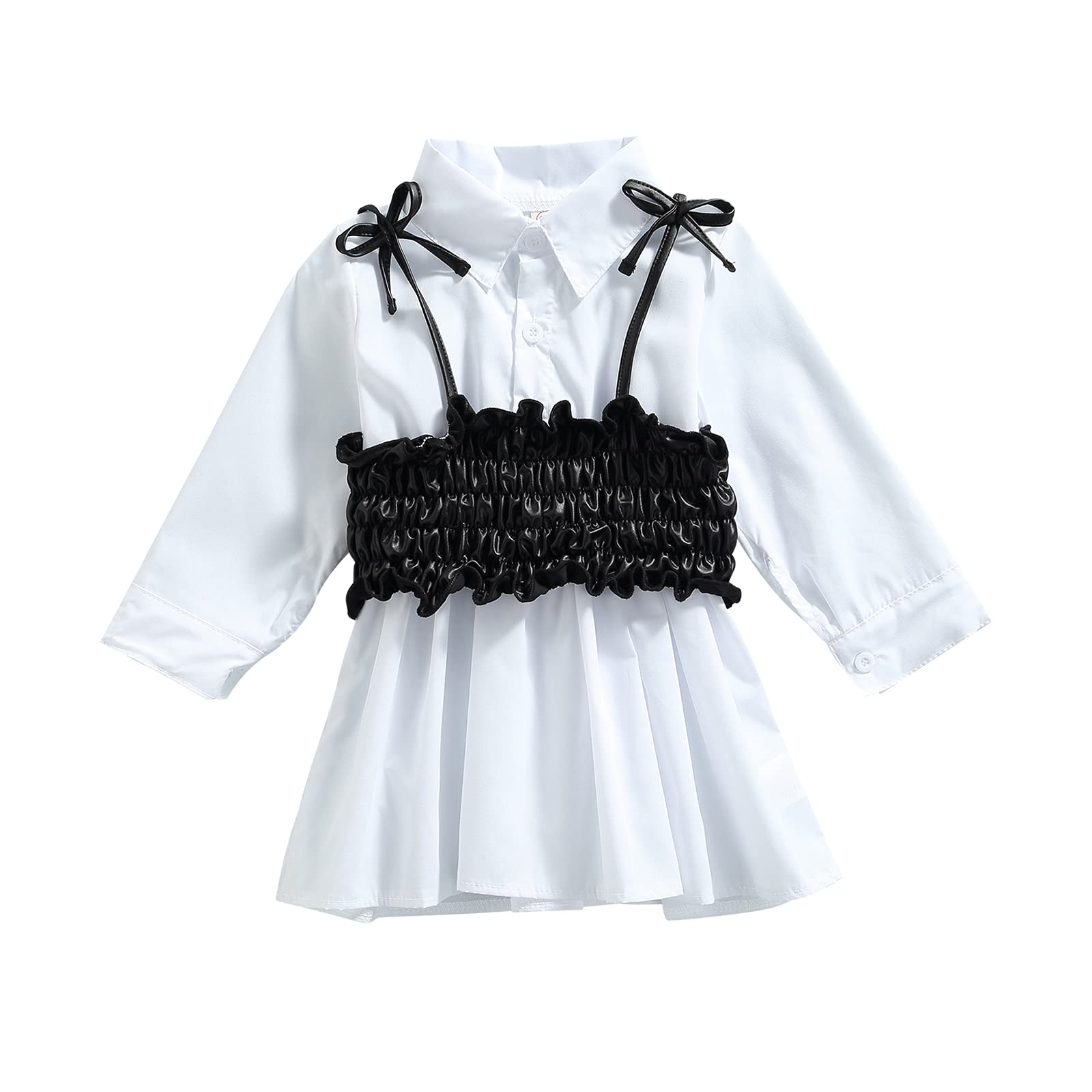 **Toddler Girls' Long Sleeve Button-Down Tunic Dress – Casual Spring & Fall Outfit for Playdates & Special Occasions**
