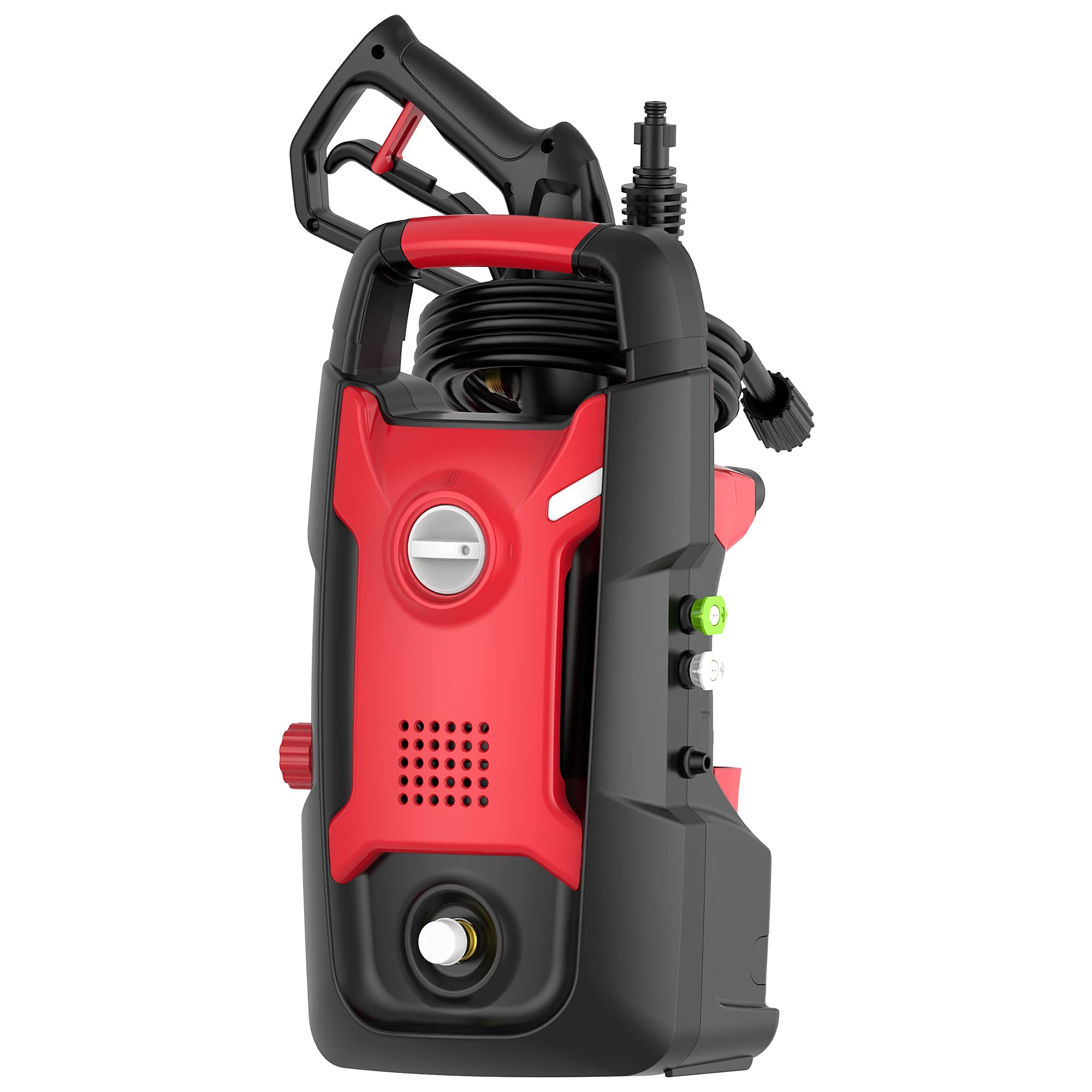 POWERWORKS 1700 PSI 1.2 GPM Electric Pressure Washer with 20ft Hose & 3 Nozzles - PWMA Certified for Car Washing, Garden Cleaning & Outdoor Home Maintenance (Red)