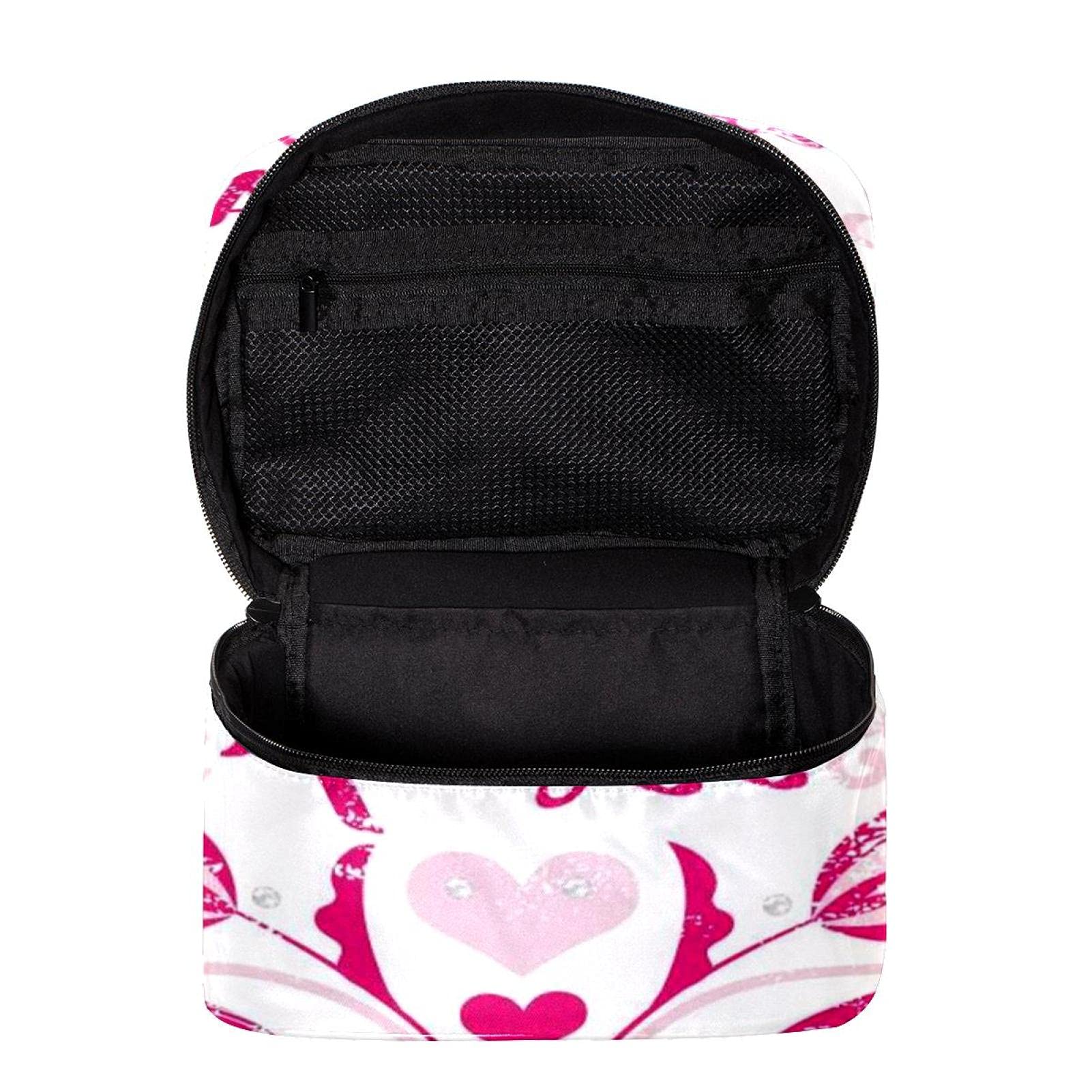 Large Pink Floral Travel Makeup Bag for Women - Waterproof Cosmetic Organizer with Zipper, Perfect for Vacation, Gym & Daily Use | Twin Bird Toiletry Case for Girls & Women