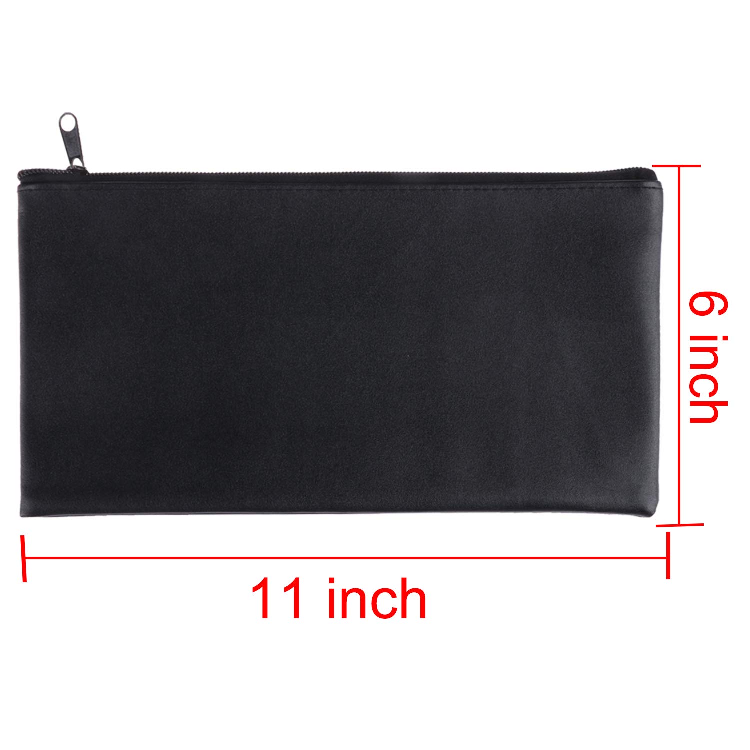12-Piece Security Bank Deposit Bags with Zipper - 11x6 Inch Cash Money Pouches for Checks, Coins, Jewelry & Tools (Black + Blue) - Ideal for Banks, Retail Stores, Travel & Personal Organization