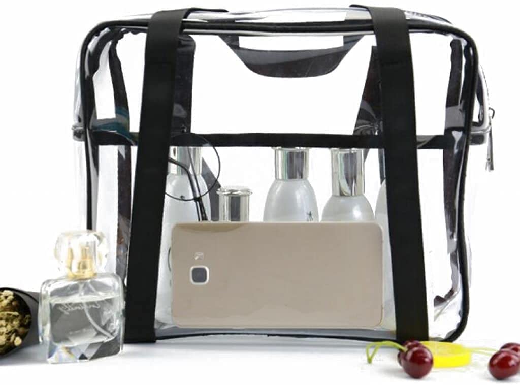 Louise Maelys Large Waterproof Clear Makeup Bag - Travel Toiletry Organizer for Cosmetics | Perfect for Airplane Carry-on, Gym Essentials & Bathroom Storage