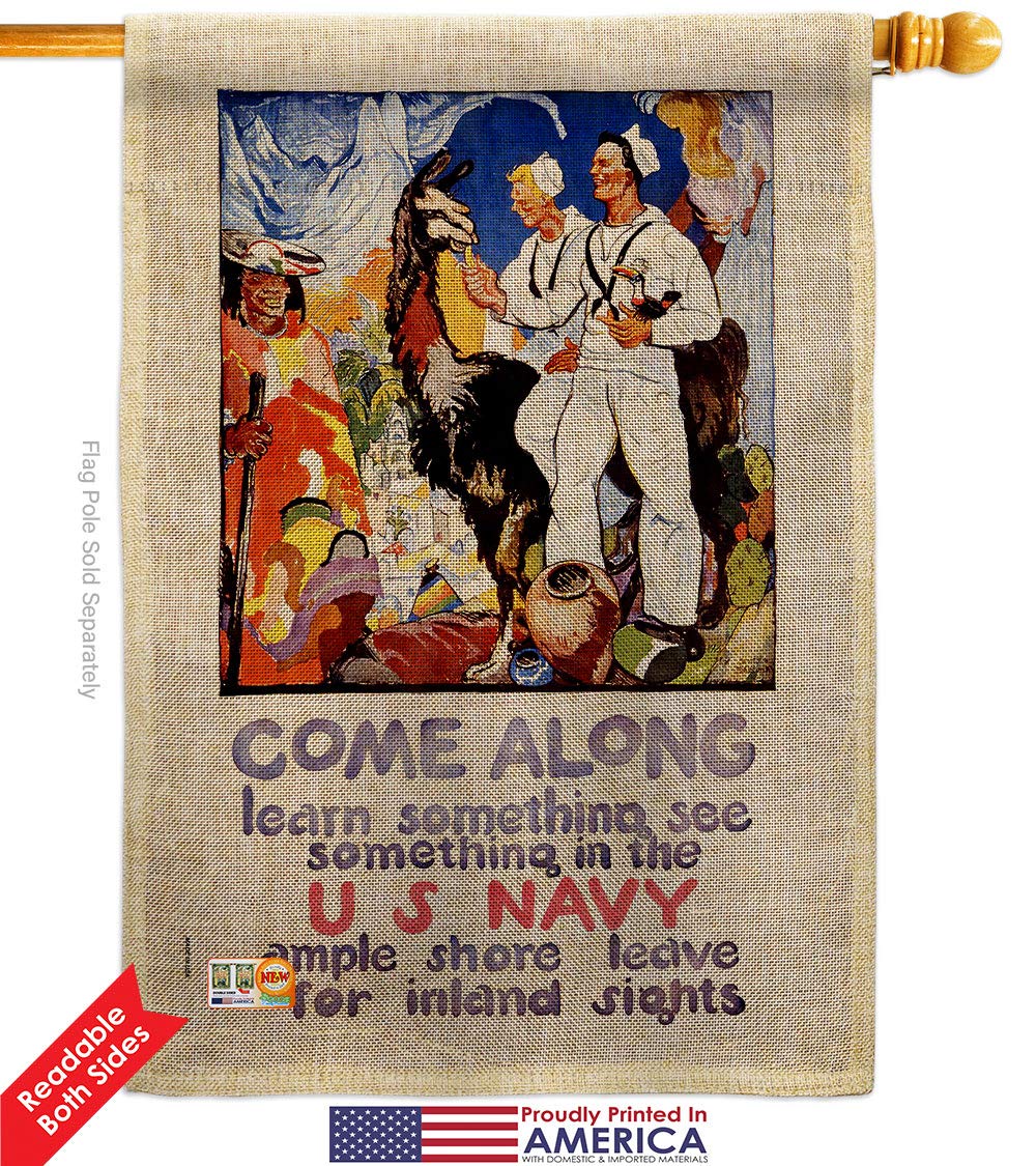 US Navy Seabee Garden Flag Kit - Double-Sided 28x40 Inch Burlap House Banner for Military Veterans & Armed Forces - Patriotic Yard Decoration Made in USA | Perfect for Memorial Day, Veterans Day & Front Porch Displays