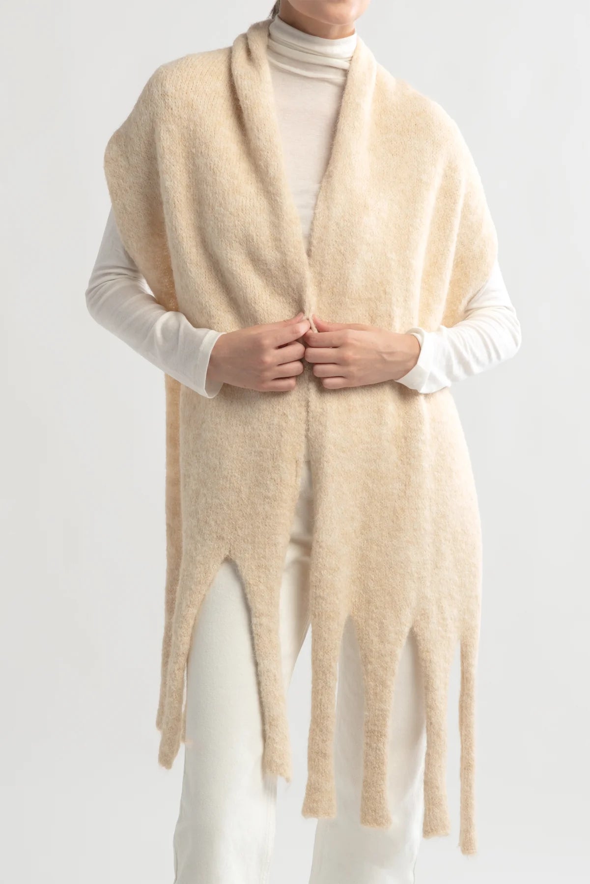 Warm Thick Fringe Scarf - Soft Ivory Winter Shawl Wrap for Women | Perfect for Cold Weather, Outdoor Activities & Fashion Accessories