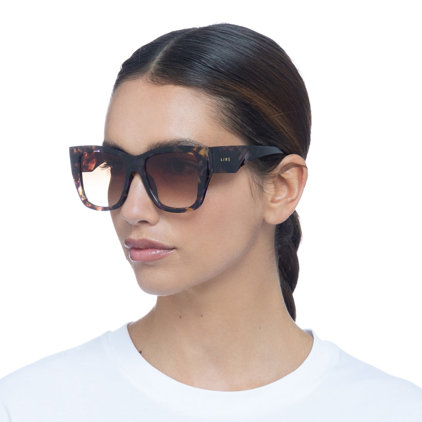 Aire Pallas Polarized Sunglasses for Men & Women - Navy Blue Galaxy Tortoise Frame - UV Protection, Fashion & Outdoor Activities