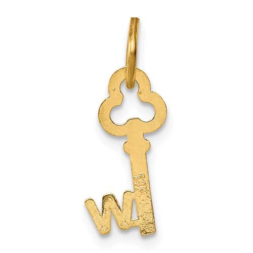 14K Yellow Gold Letter W Initial Charm Pendant - Elegant Personalized Jewelry for Necklace, Bracelet, or Keychain - Perfect Gift for Women, Birthday, Anniversary & Special Occasions