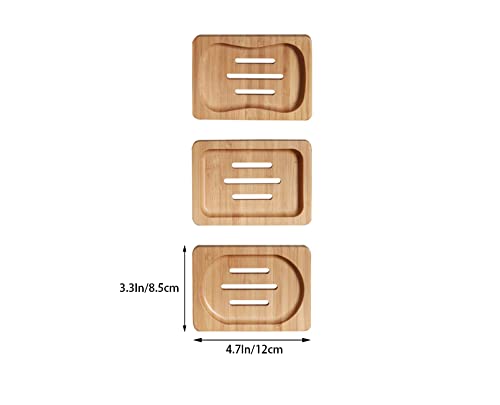 6 Pack Bamboo Soap Dishes - Handmade Self Draining Soap Holders for Bathroom, Shower & Kitchen | Eco-Friendly Bar Soap Organizer for Natural Home Decor & Spa Style Bath Accessories