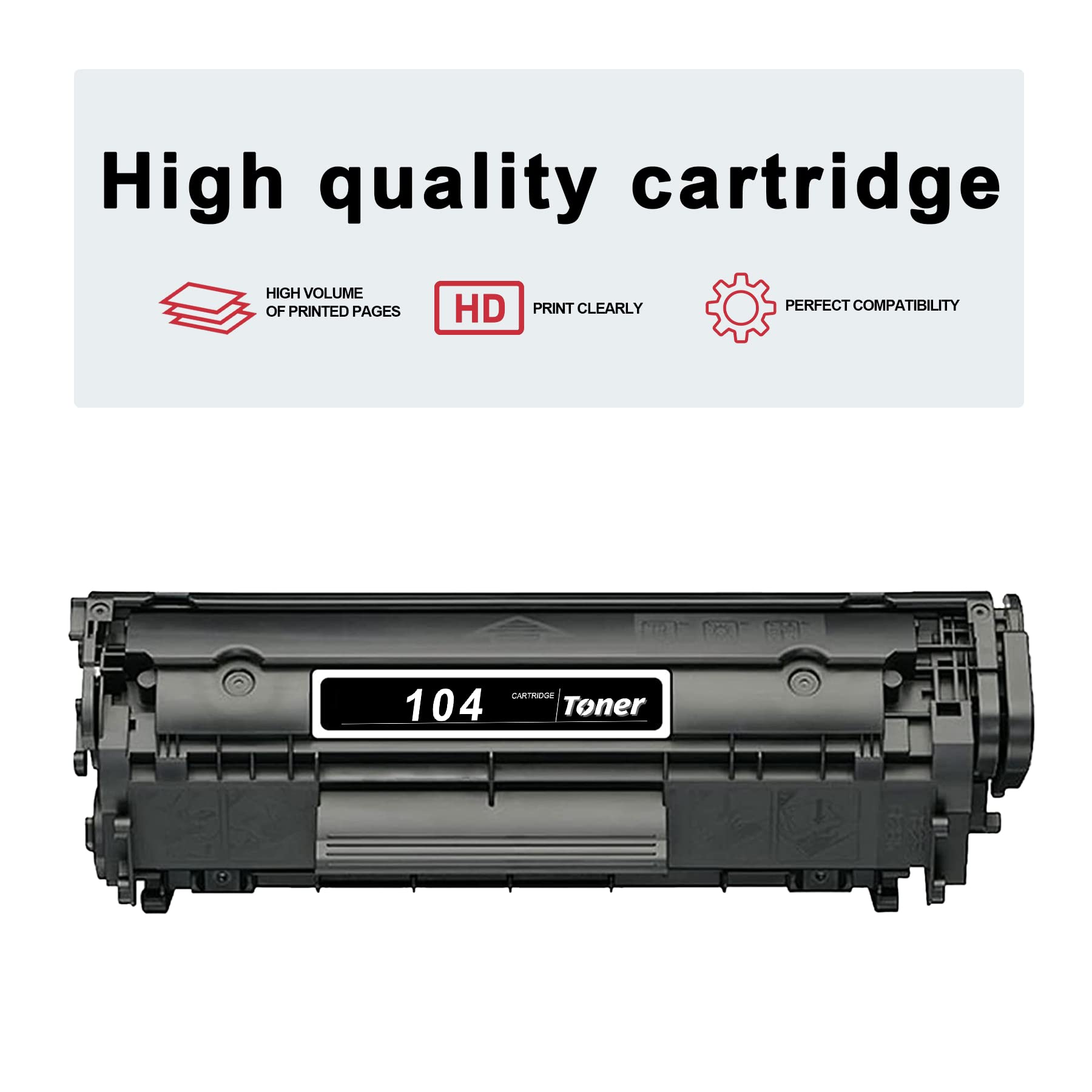CRG104 Black Toner Cartridge (0263B001BA) - 2-Pack Compatible Replacement for Canon 104 Toner, Works with Canon ImageCLASS MF4350d & MF4150 Printers - Retail Packaging - Ideal for Office Printing & High Volume Documents
