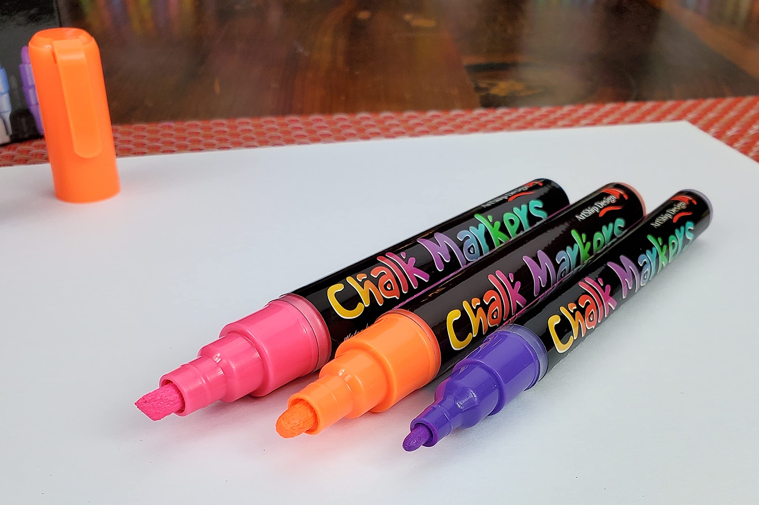 18 Neon Chalk Markers - Double Pack Fine & Medium Tip Liquid Chalk Pens - Wet Erasable for Whiteboards, Glass, Windows, Mirrors - Perfect for Menu Boards, Classrooms, Restaurants & DIY Projects