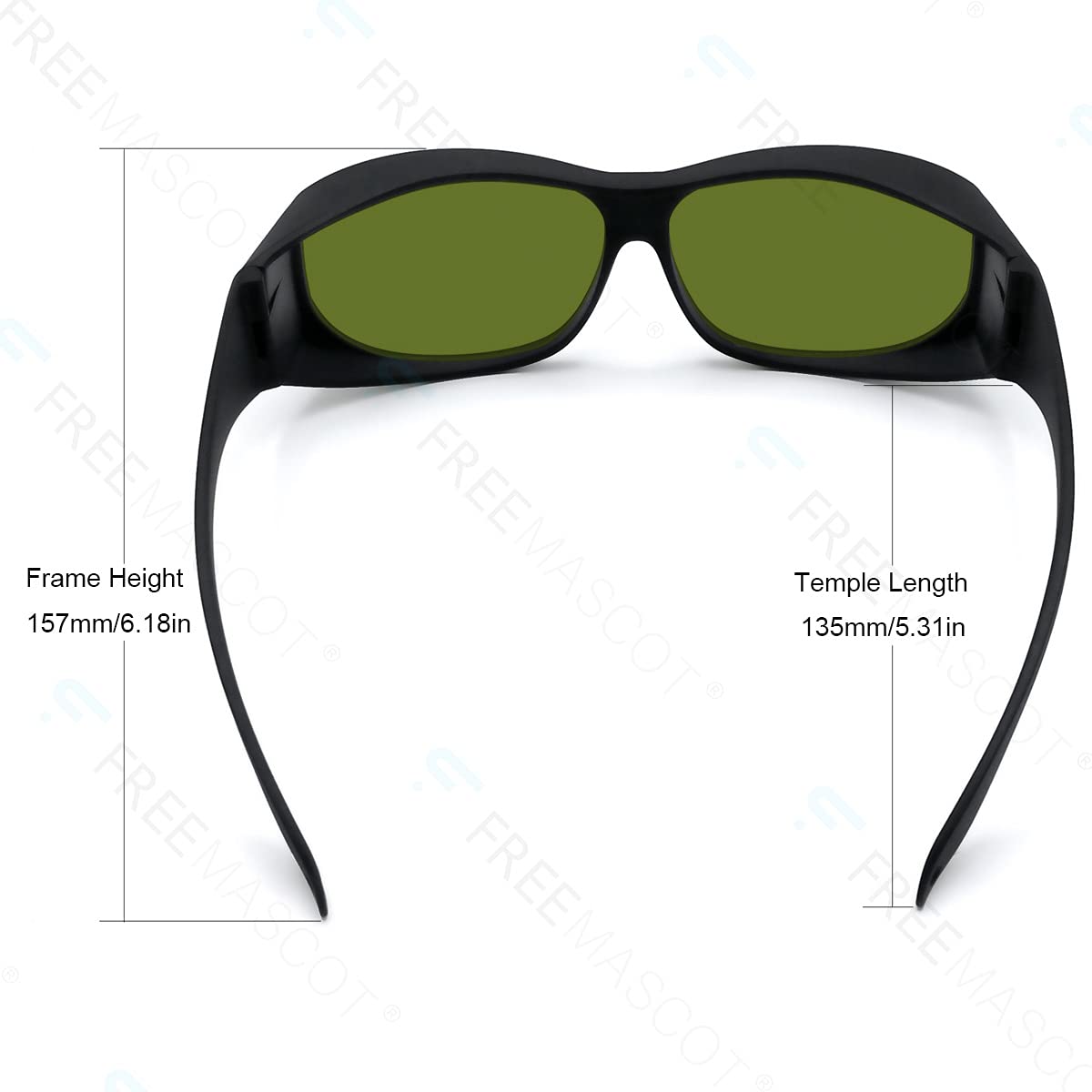 FreeMascot Professional OD 8+ Laser Safety Glasses 190nm-450nm & 800nm-1100nm Wavelength Protection - Ideal for Laser Cutting, Engraving & Medical Procedures