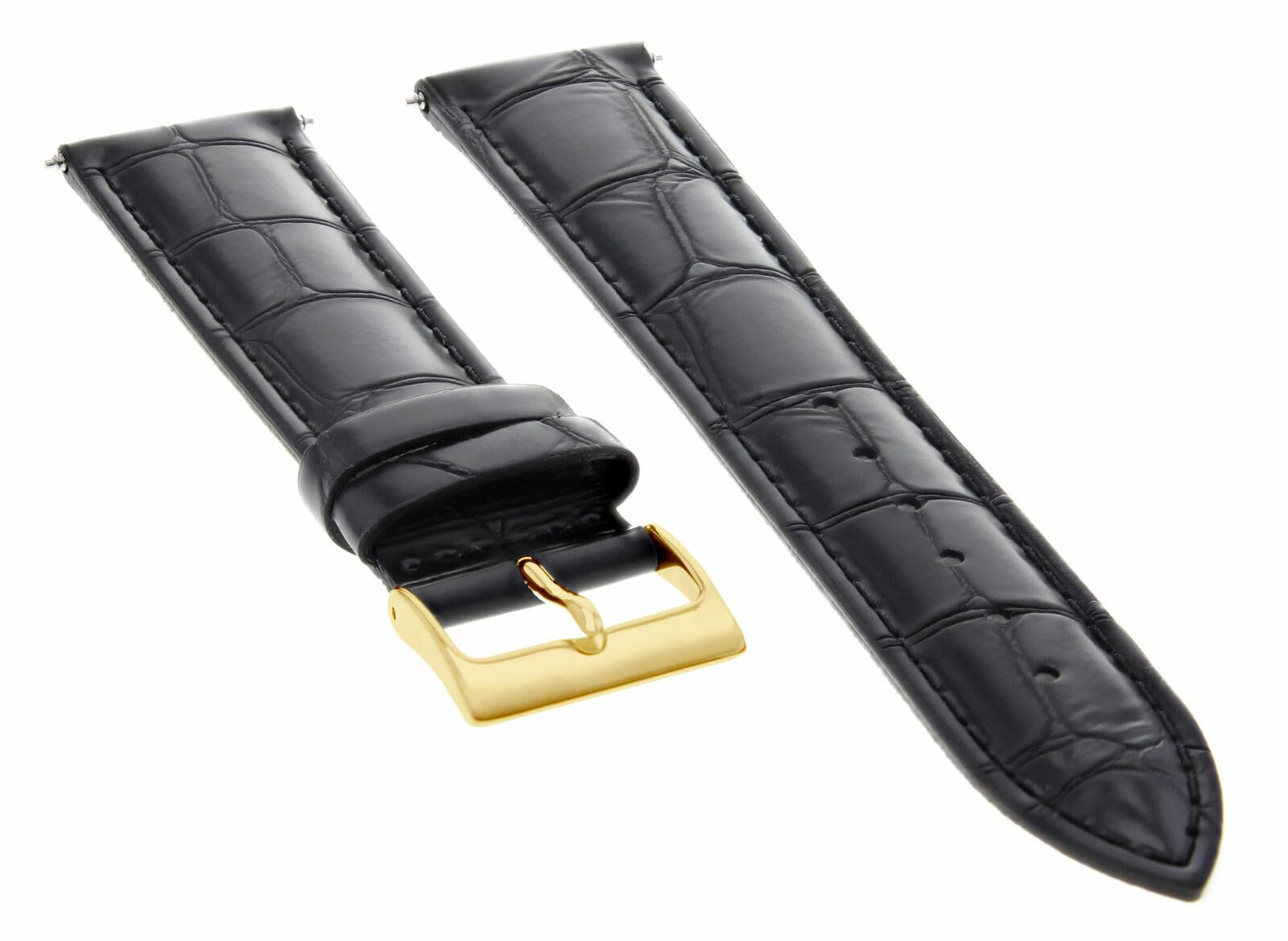 22mm Italian Leather Watch Band Strap for Montblanc Timewalker - Premium Replacement Strap with Gold Buckle | Dress Watches, Business Attire, Formal Occasions