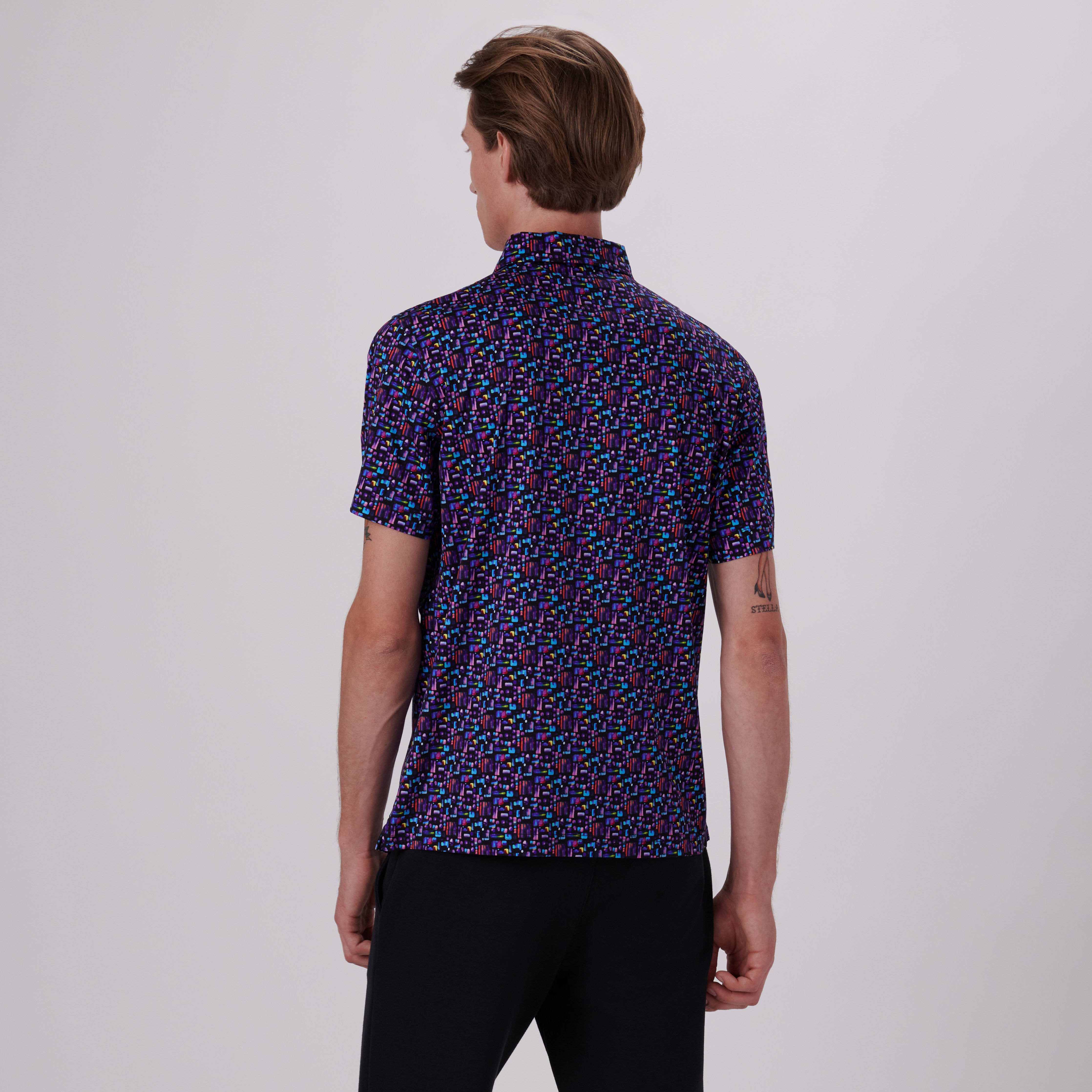 Hendrix Abstract Print Polo Shirt for Men - Stylish Casual Short Sleeve Button Down Shirt - Perfect for Office, Party & Summer Outfits