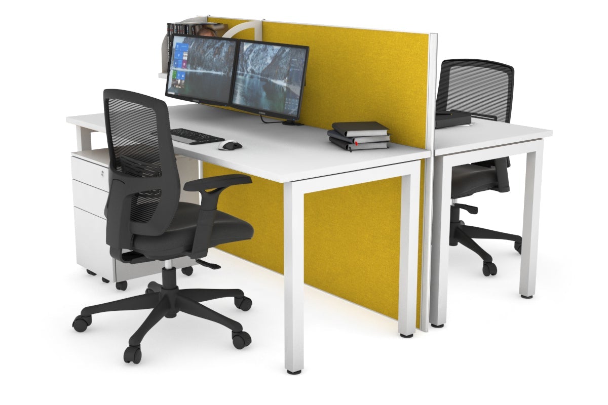 Horizon Quadro 2-Person Office Workstation Bench with Square Legs - 70.9