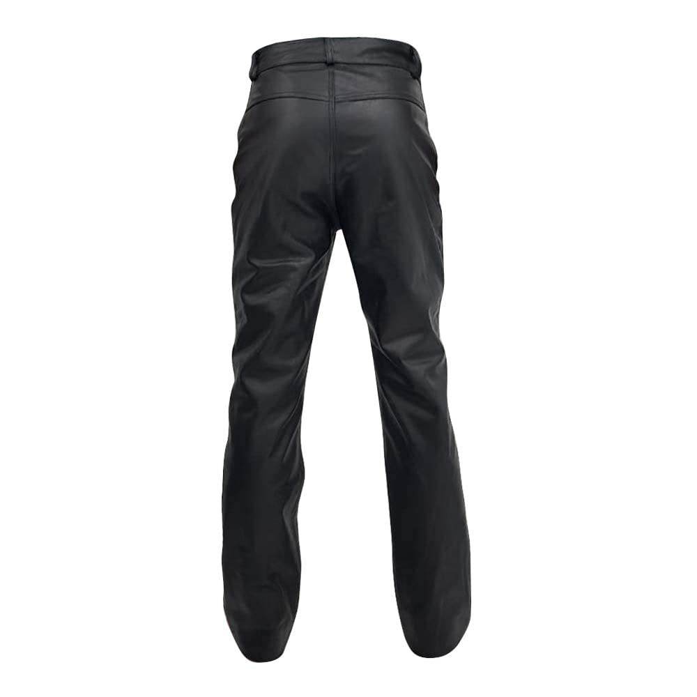 MFP Main Force Patrol Gibson Max Motorcycle Biker Black Leather Jeans Pants for Men - Durable Riding Gear for Harley, Cruiser & Adventure Bikes