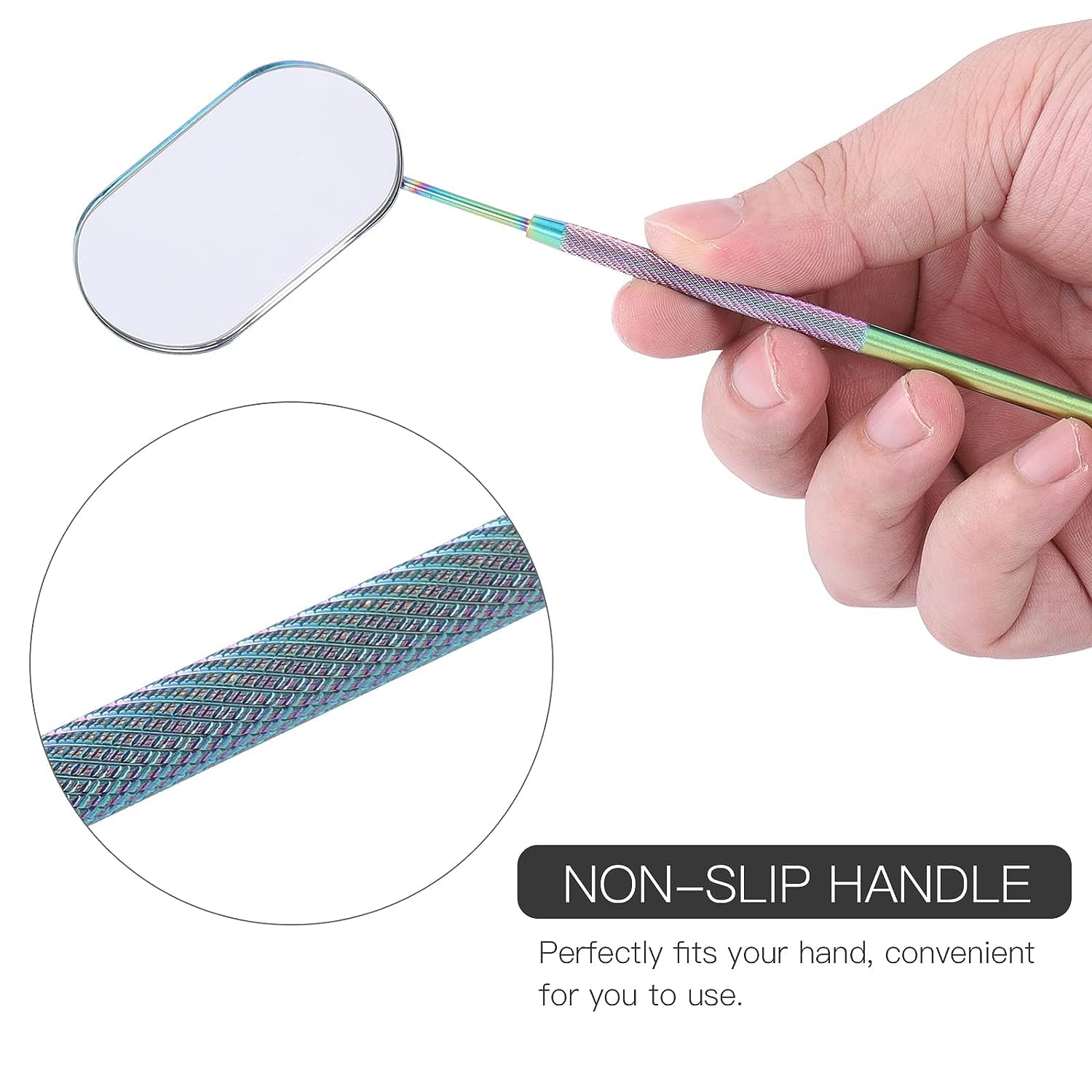INOG Stainless Steel Eyelash Extension Mirror - Professional Rainbow Makeup Mirror for Lash Artists & DIY Beauty - Perfect for Salon, Home Use & Travel
