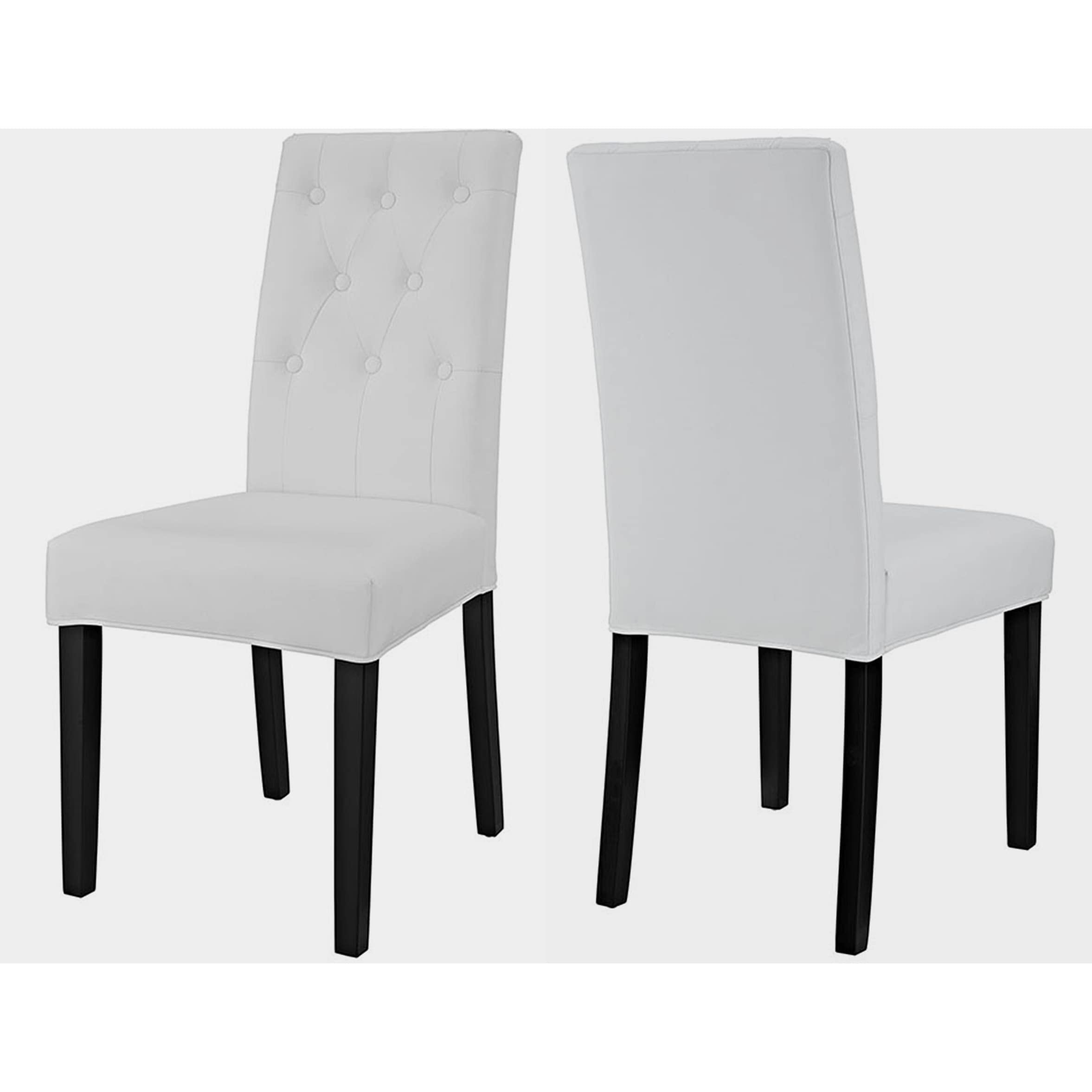 BSD National Supplies Denver Button-Tufted White Parson Dining Chair - Elegant Upholstered Seat for Dining Room, Kitchen, or Office - Single Chair for Home Decor