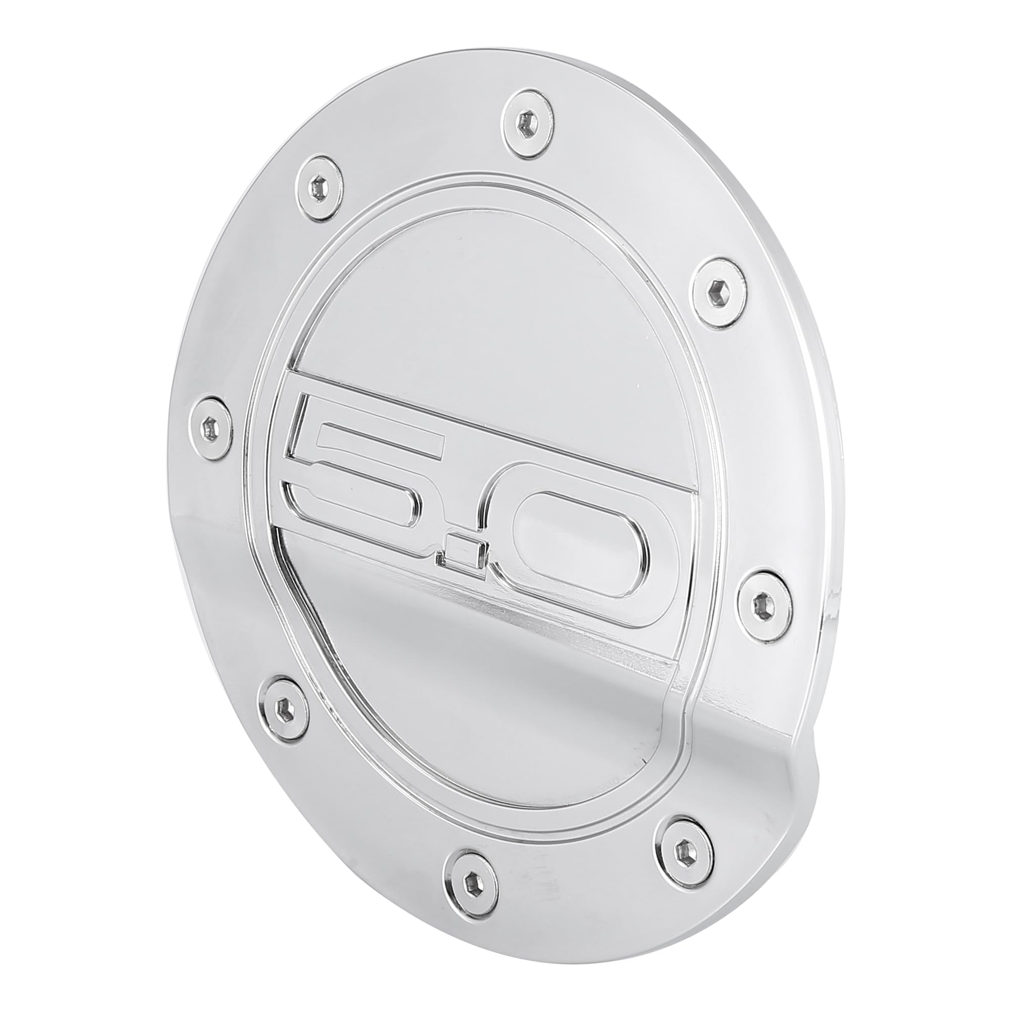 X AUTOHAUX Silver Tone Gas Cap Cover - Compatible with Ford Mustang 2015-2020 Models - Durable Fuel Filler Door Replacement - Perfect for Car Shows, Daily Driving & Vehicle Protection