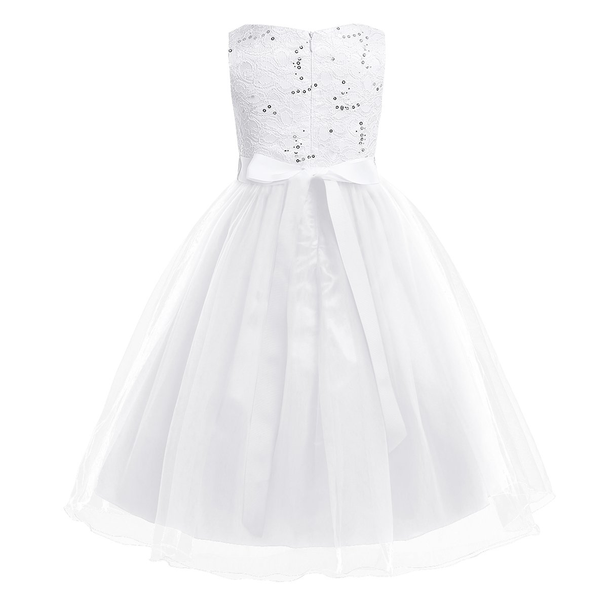 Flower Girl Dress for Wedding - Kids Sleeveless Floral Lace Princess Bridesmaid Gown, Maxi Party Dress for Flower Girls, Pageants & Special Occasions