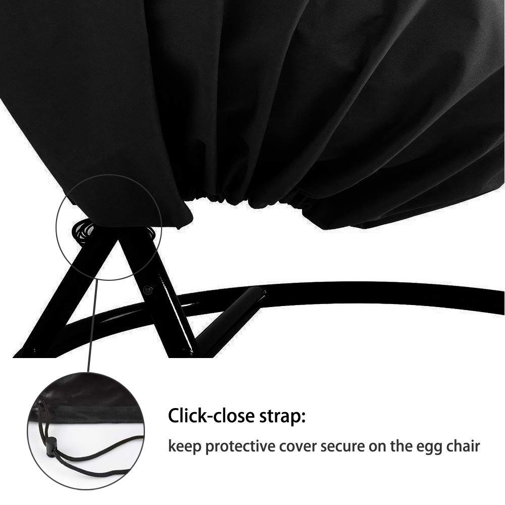 Waterproof Patio Hanging Chair Cover - 230x200cm Cocoon Egg Chair Protector for Rattan Wicker Swing Seats | Outdoor Furniture Protection for Double Swing Chairs | Perfect for Garden, Balcony & Backyard Relaxation