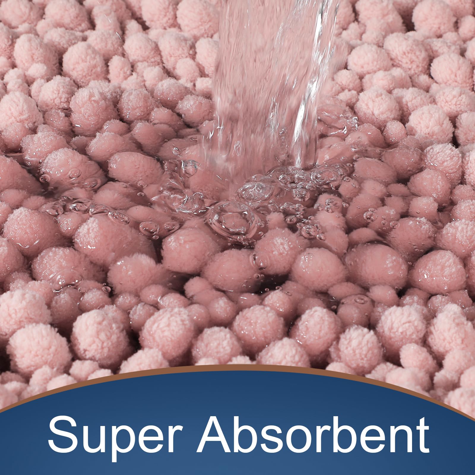 Yimobra Soft Shaggy Bath Mat 36.2 x 24 Inch - Non-Slip Super Absorbent Bathroom Rug, Thick Quick-Dry Machine Washable Shower Mat for Bathroom Floor (Light Pink) - Perfect for Spa-Like Comfort & Wet Area Safety